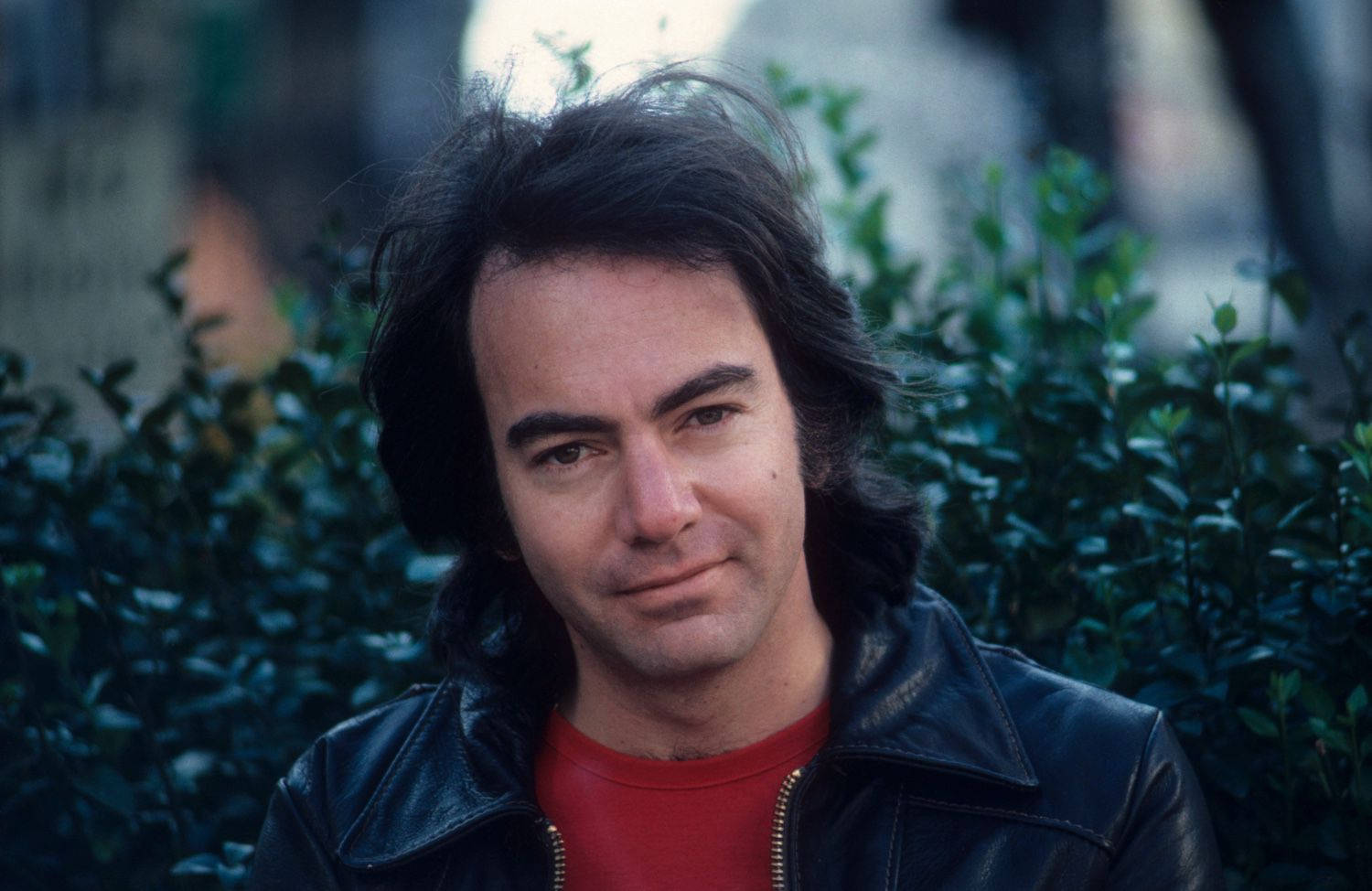 Neil Diamond, black leather jacket, red shirt, HD Desktop Wallpaper