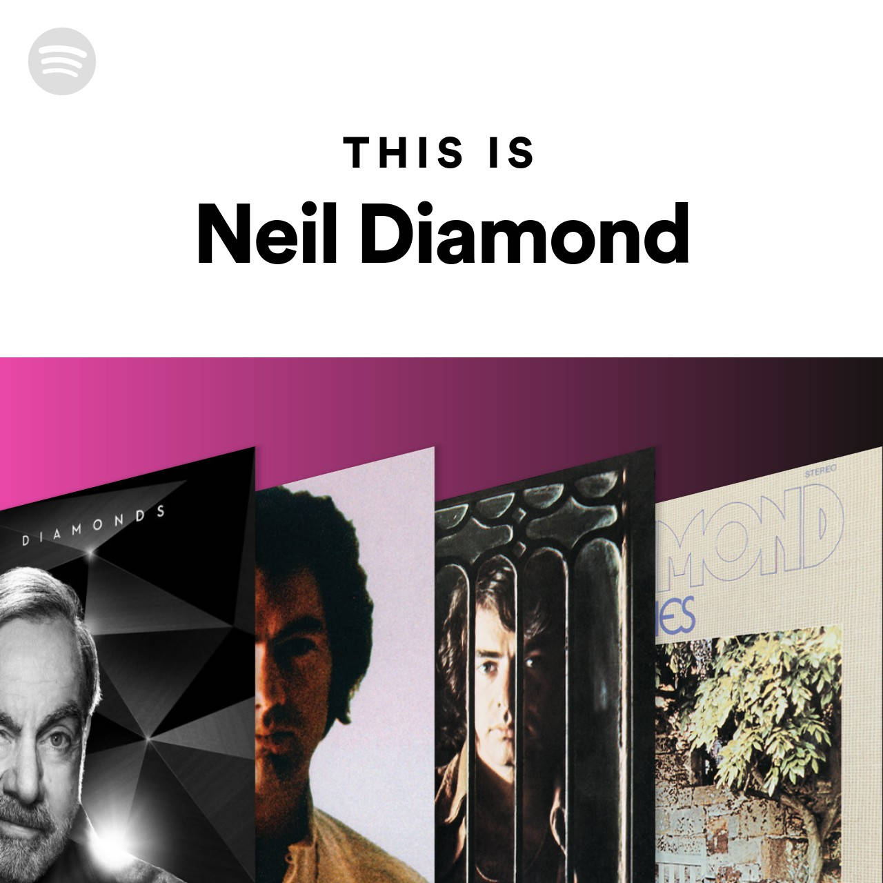 Neil Diamond, Spotify playlist cover, magenta gradient background, HD Desktop Wallpaper