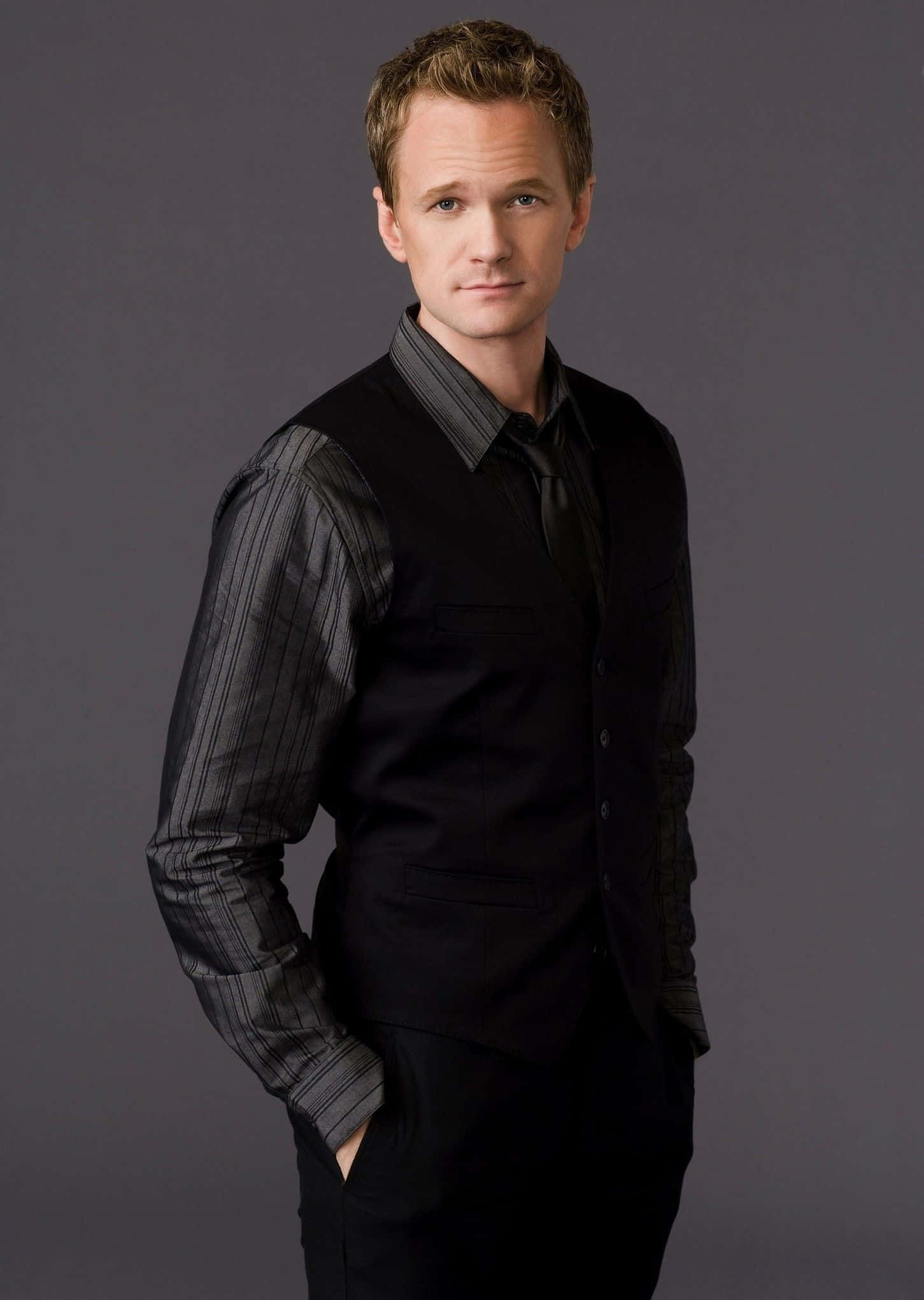 Neil Patrick Harris, tousled blond hair, black vest, Full HD Phone Wallpaper