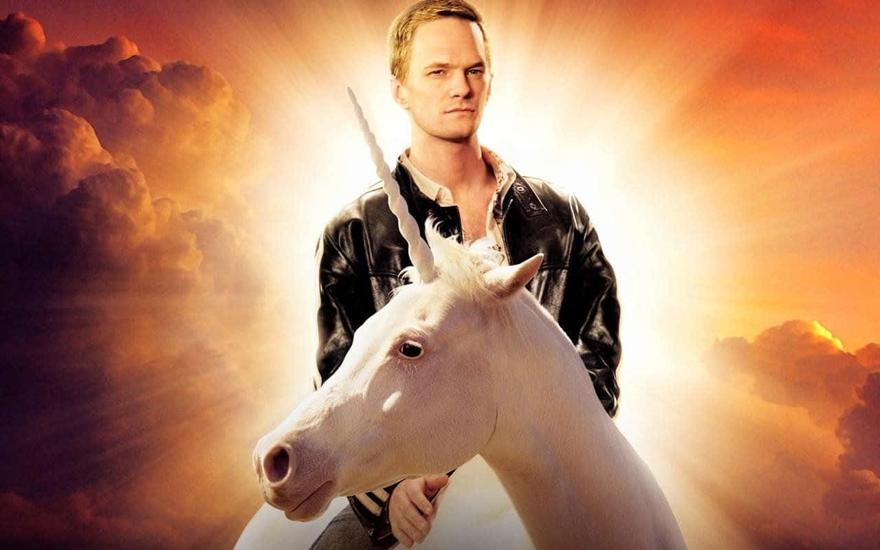 Neil Patrick Harris, leather jacket, white unicorn, HD Desktop Wallpaper