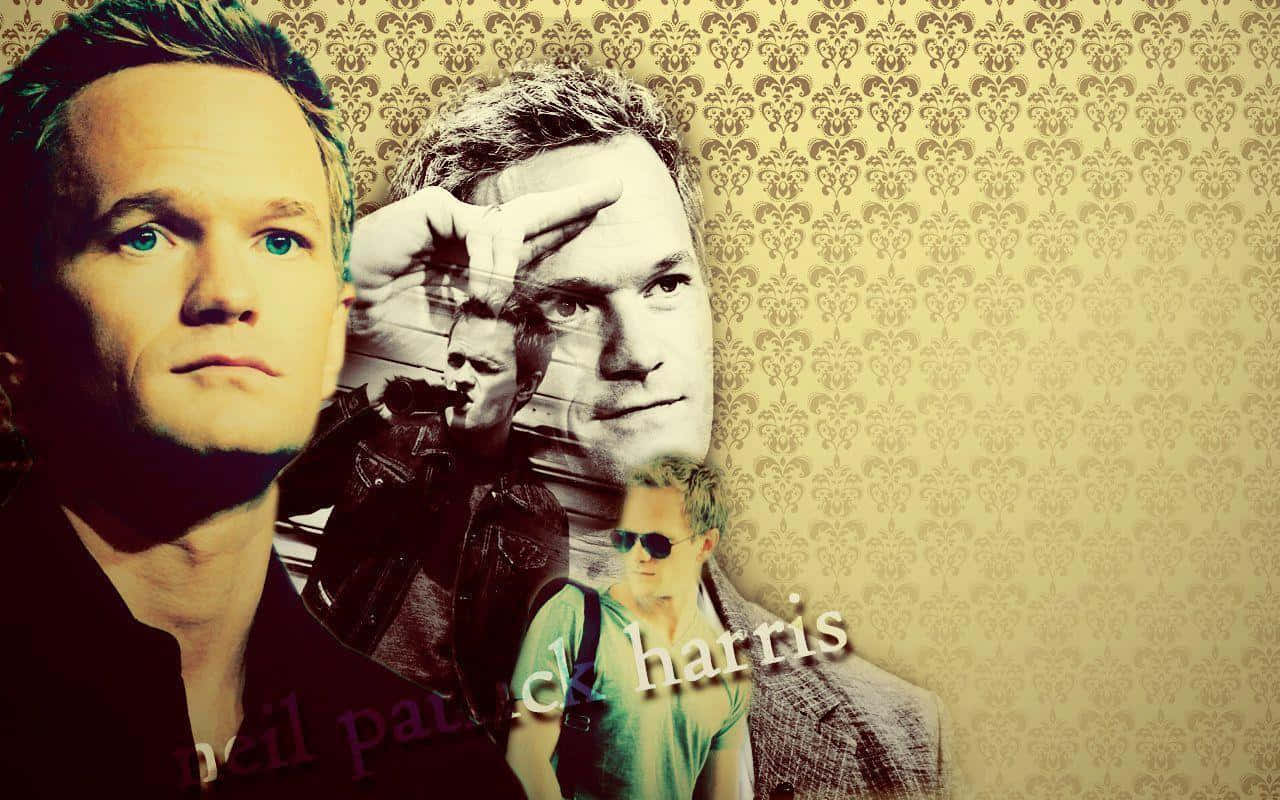 Neil Patrick Harris, vintage damask wallpaper background, Sophisticated Attire, HD Desktop Wallpaper