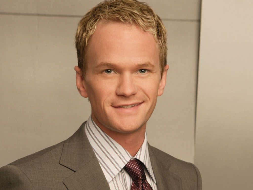 Neil Patrick Harris, blond hair, gray suit striped shirt, SD Desktop Wallpaper