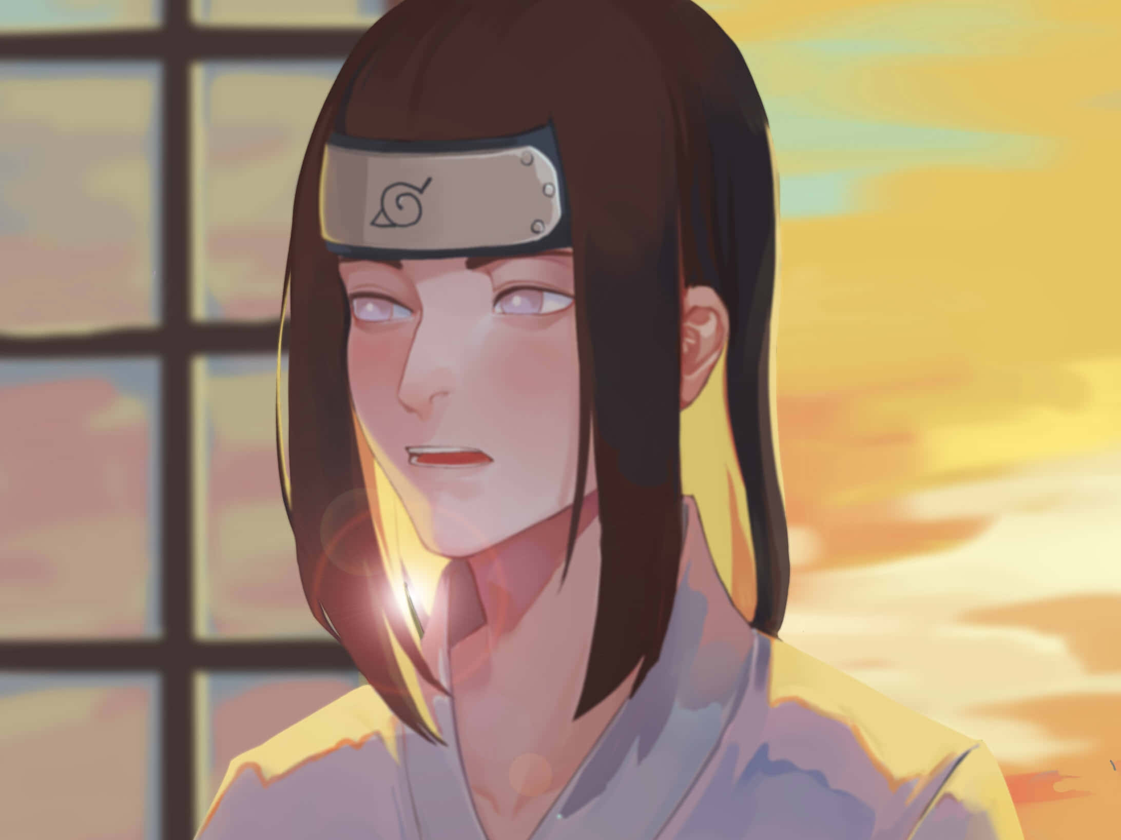 Neji Hyuga, dark hair, headband, Full HD Desktop Wallpaper