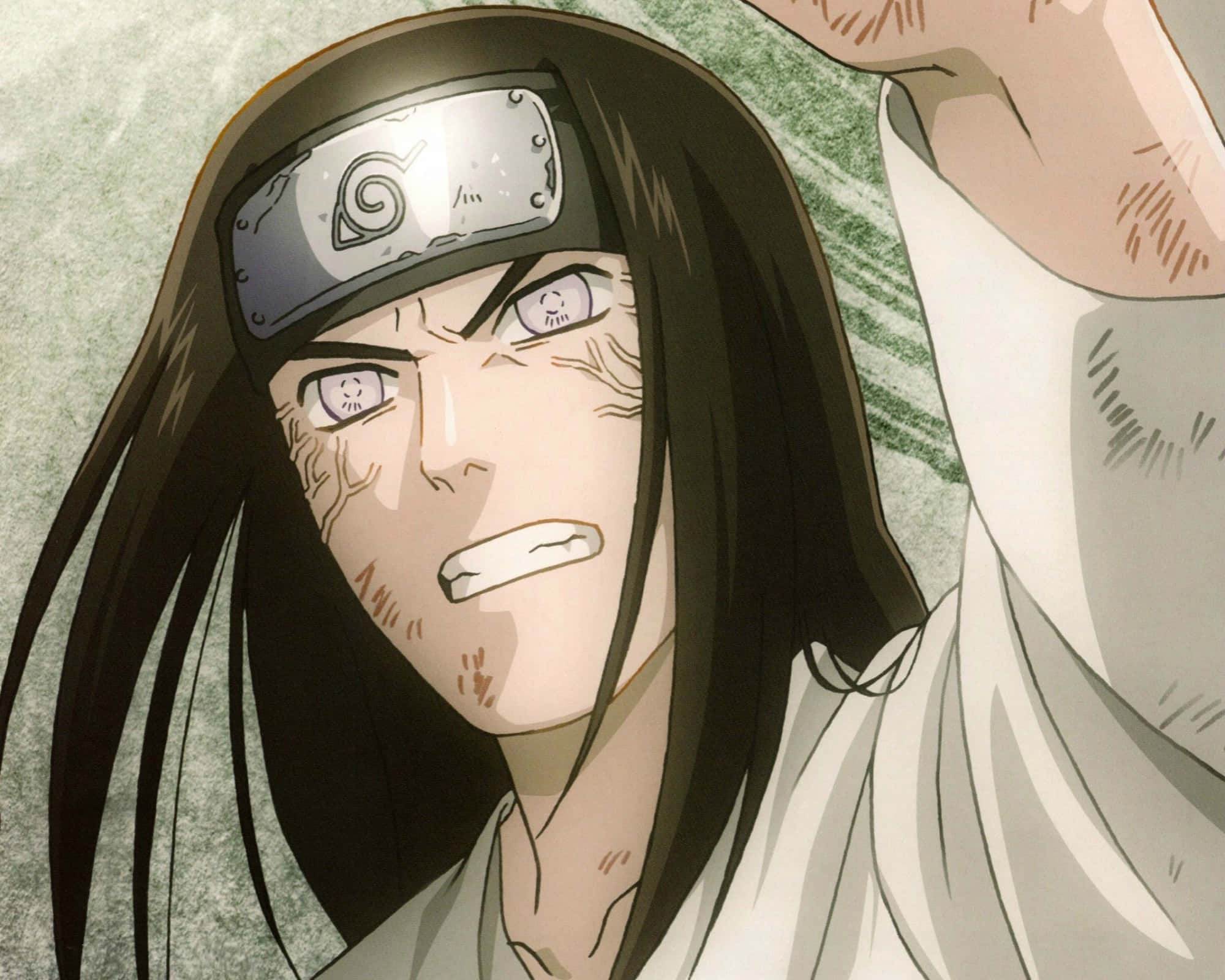 Neji Hyuga, long dark hair, forehead protector, Full HD Desktop Wallpaper