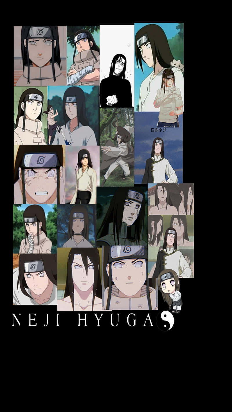 Neji Hyuga, anime character, black background, HD Phone Wallpaper