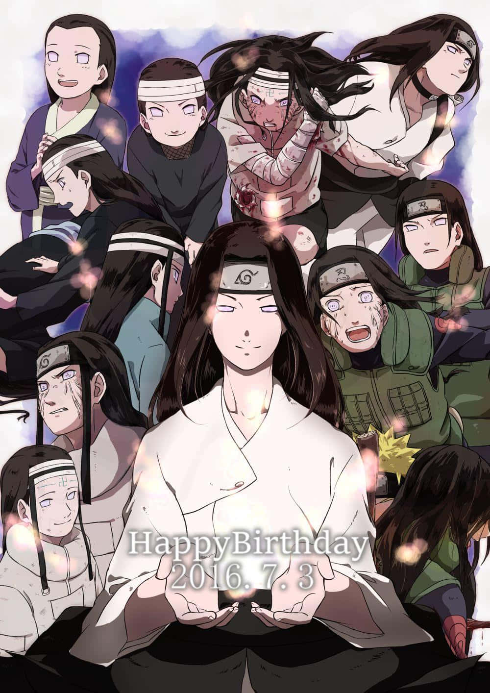 Neji Hyuga, anime girl, white robes, HD Phone Wallpaper