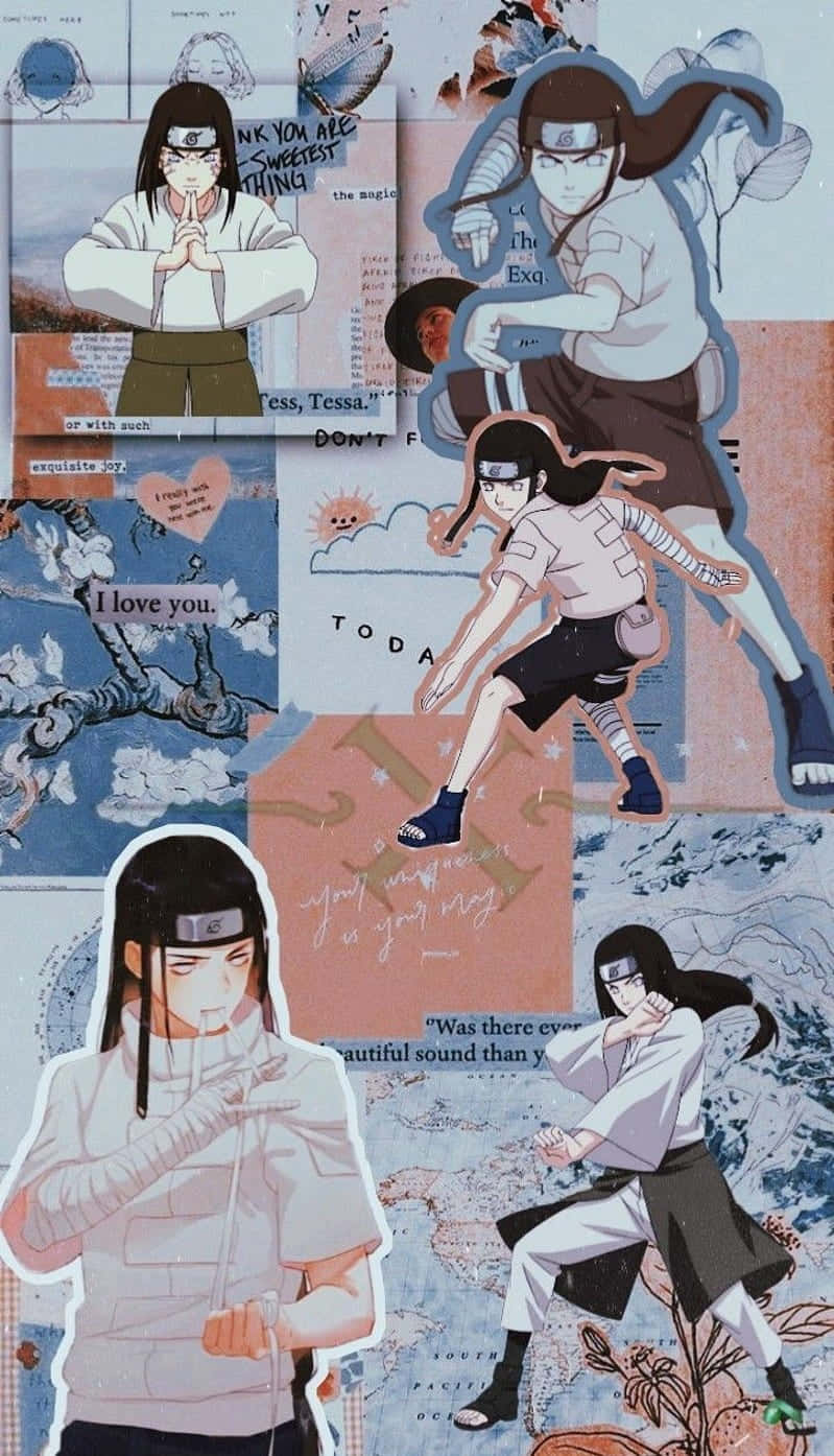 Neji Hyuga, anime collage, handwritten quotes, HD Phone Wallpaper