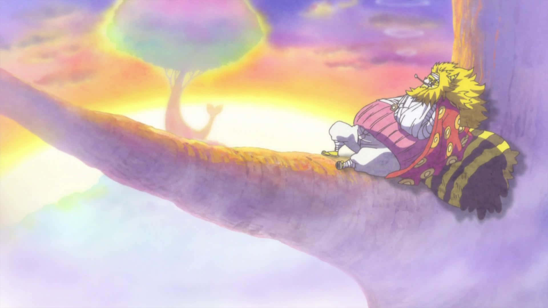 Nekomamushi, vibrant sunset sky, rainbow tree, Full HD Desktop Wallpaper