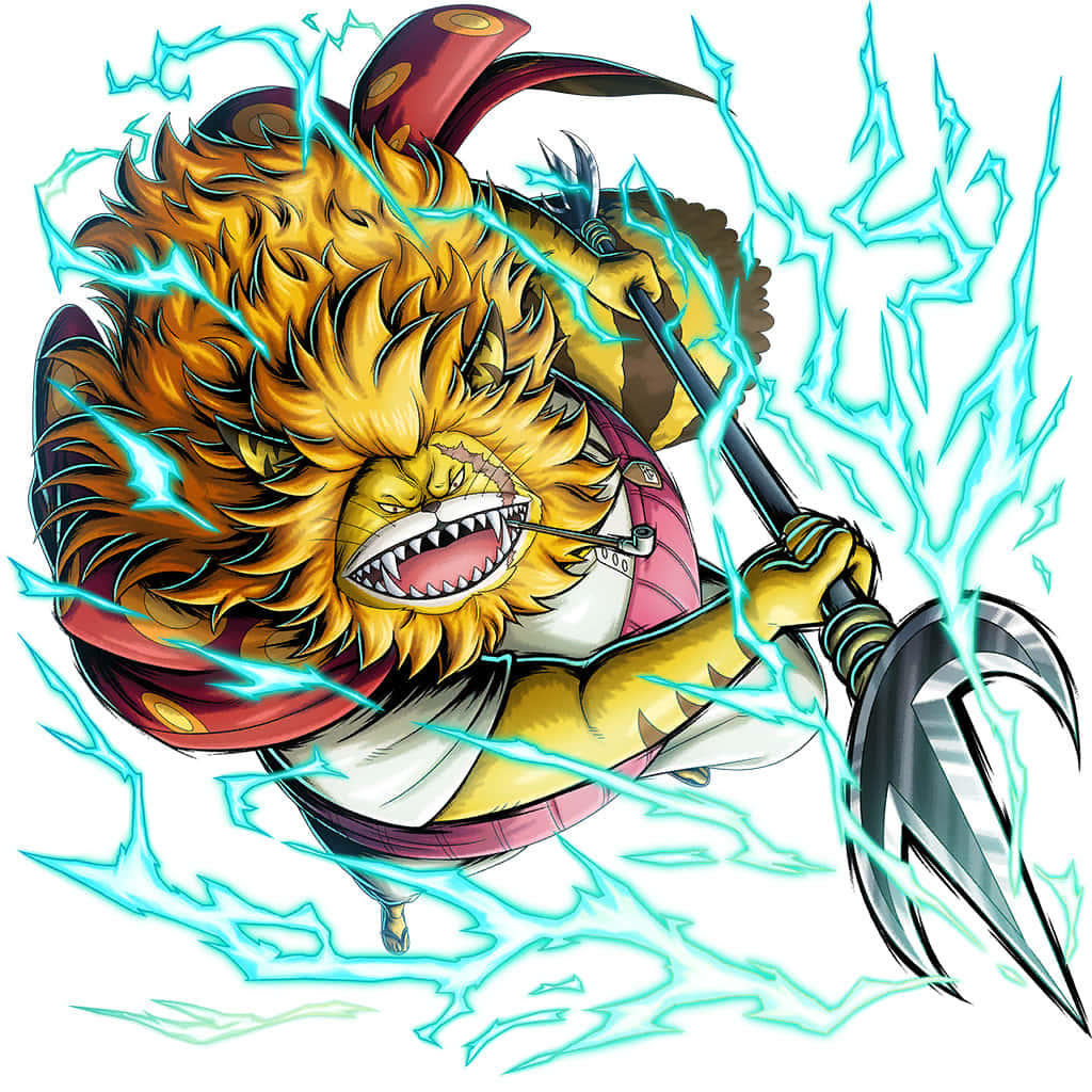 Nekomamushi, lion-headed anime warrior, trident, SD Desktop Wallpaper