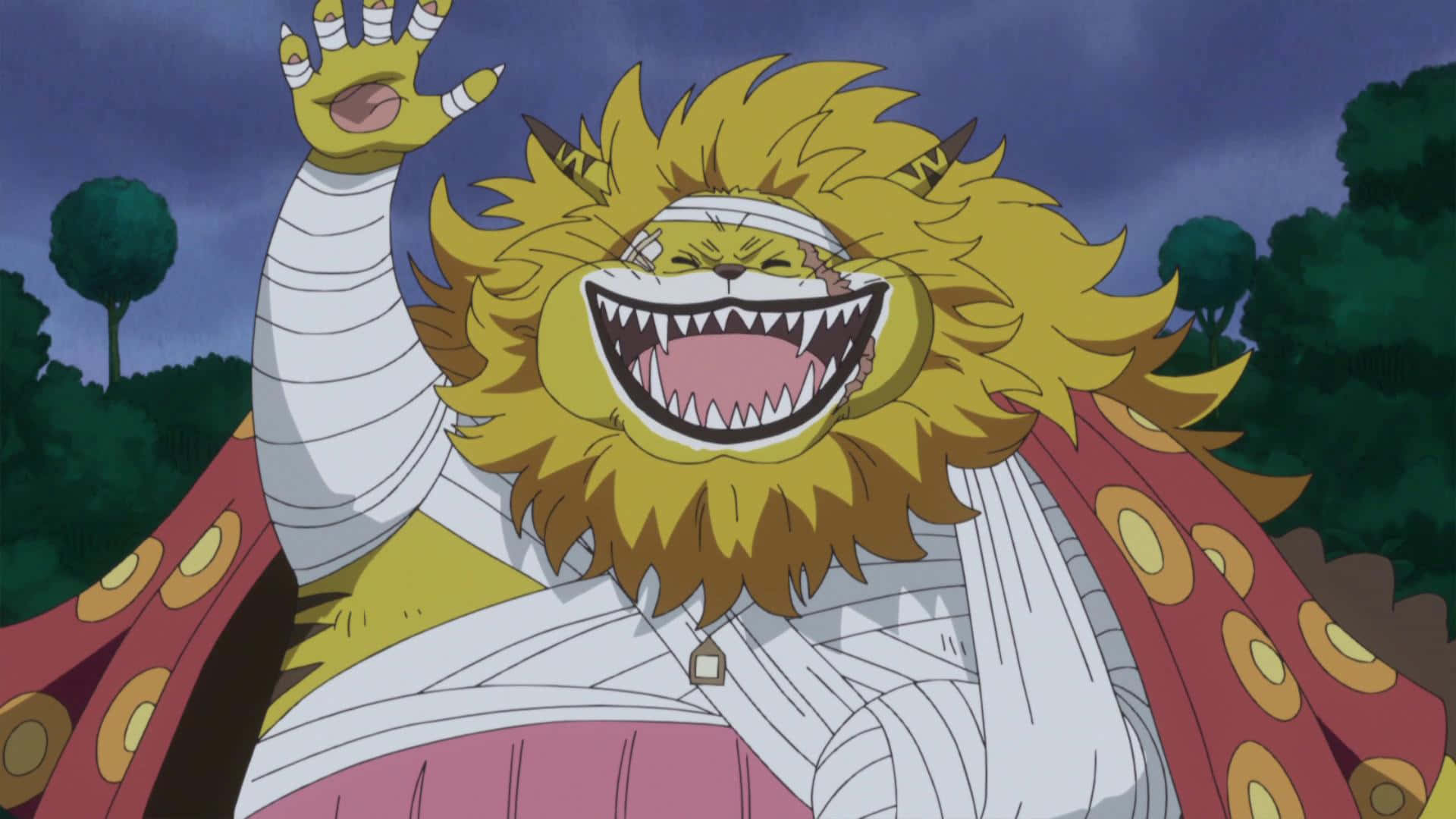 Nekomamushi, lion-headed anime character, bandaged body, Full HD Desktop Wallpaper