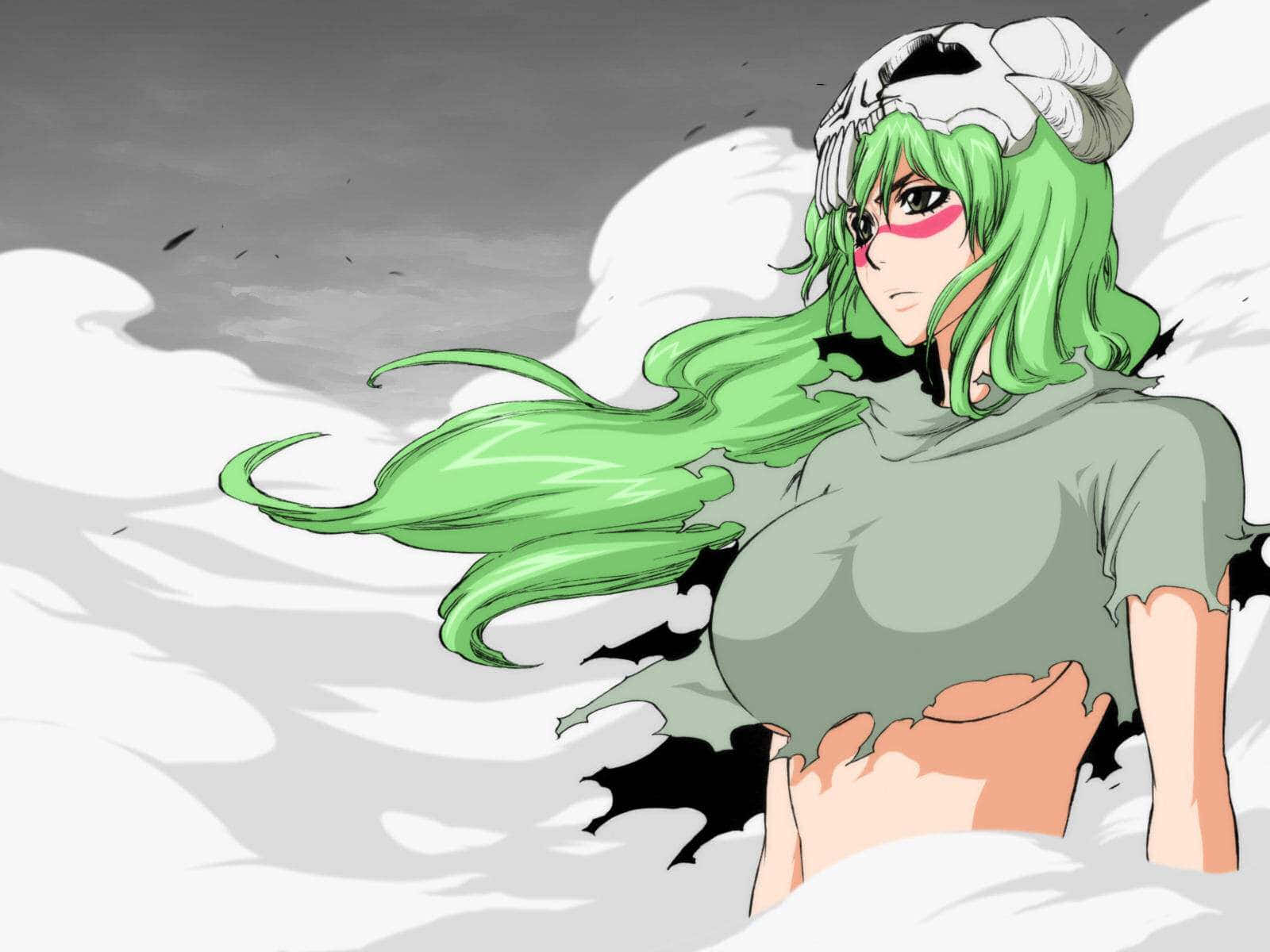 Nelliel Tu Odelschwanck, green-haired, skull hat, HD Desktop Wallpaper