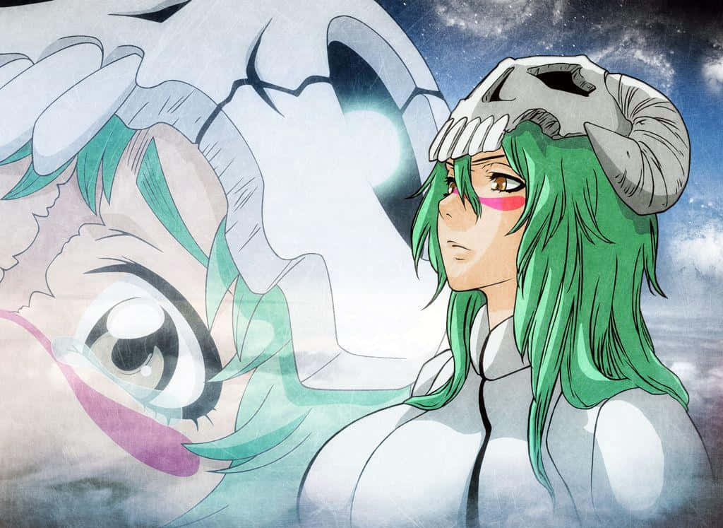 Nelliel Tu Odelschwanck, green-haired, ram horns, SD Desktop Wallpaper
