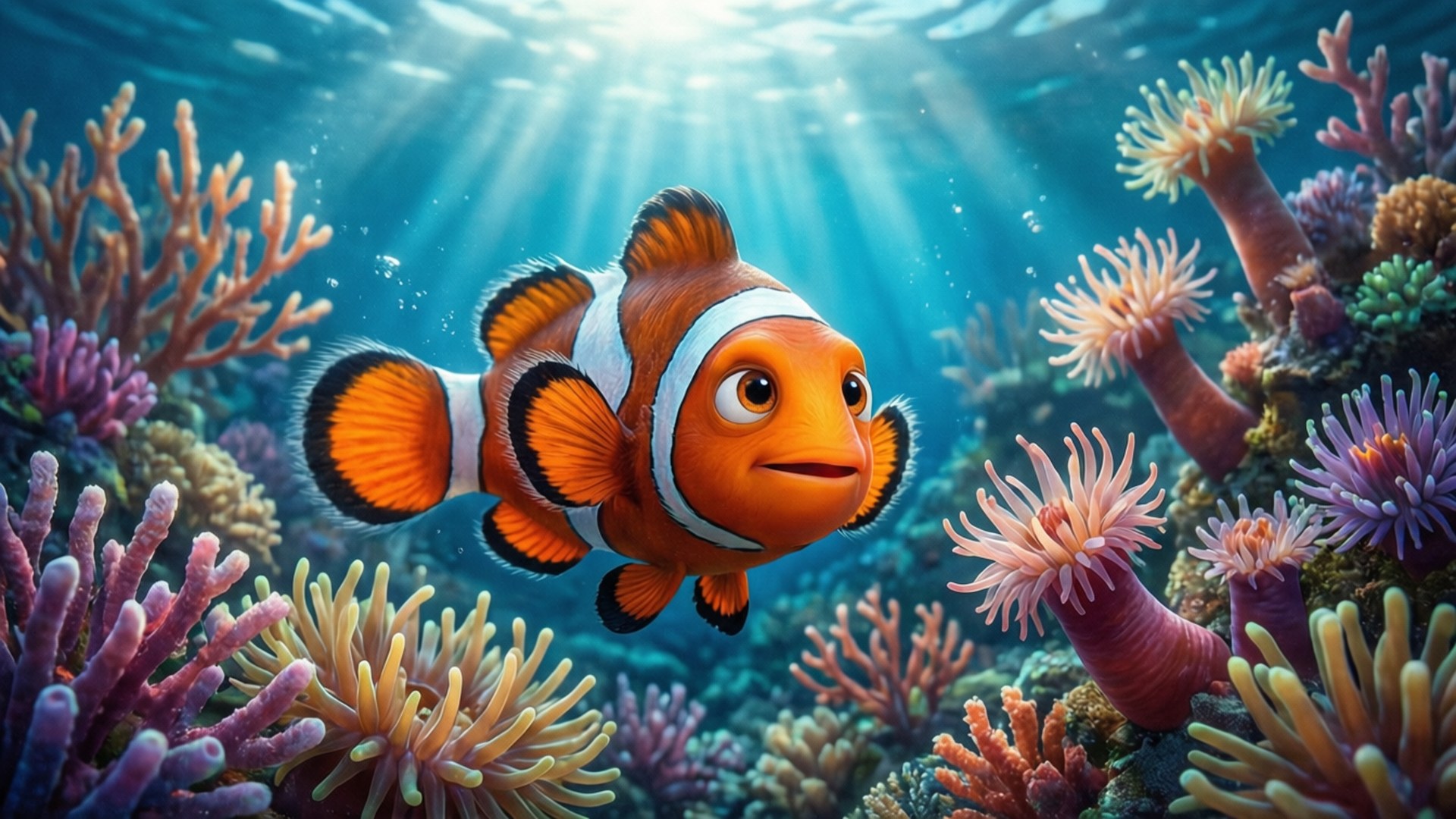Nemo, coral reef, underwater, Full HD Desktop Wallpaper