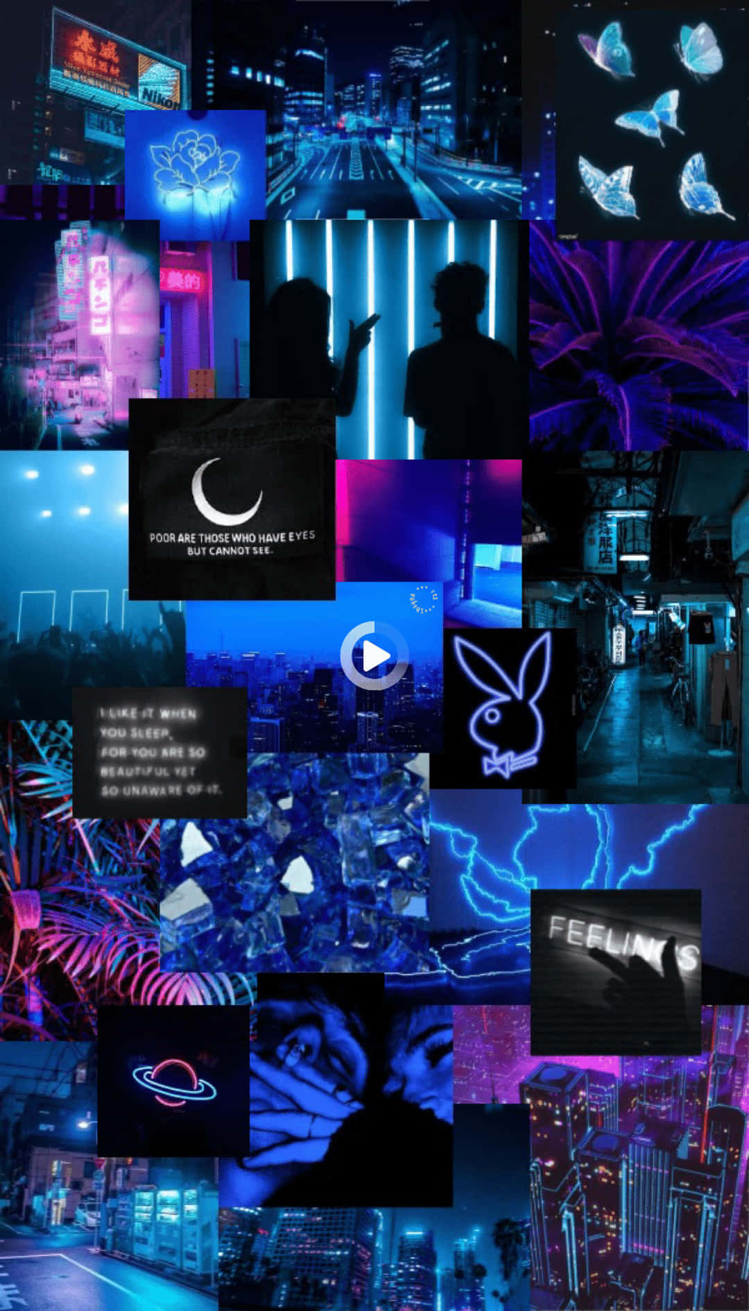 neon-lit cityscape, glowing signs, electric blue, HD Phone Wallpaper
