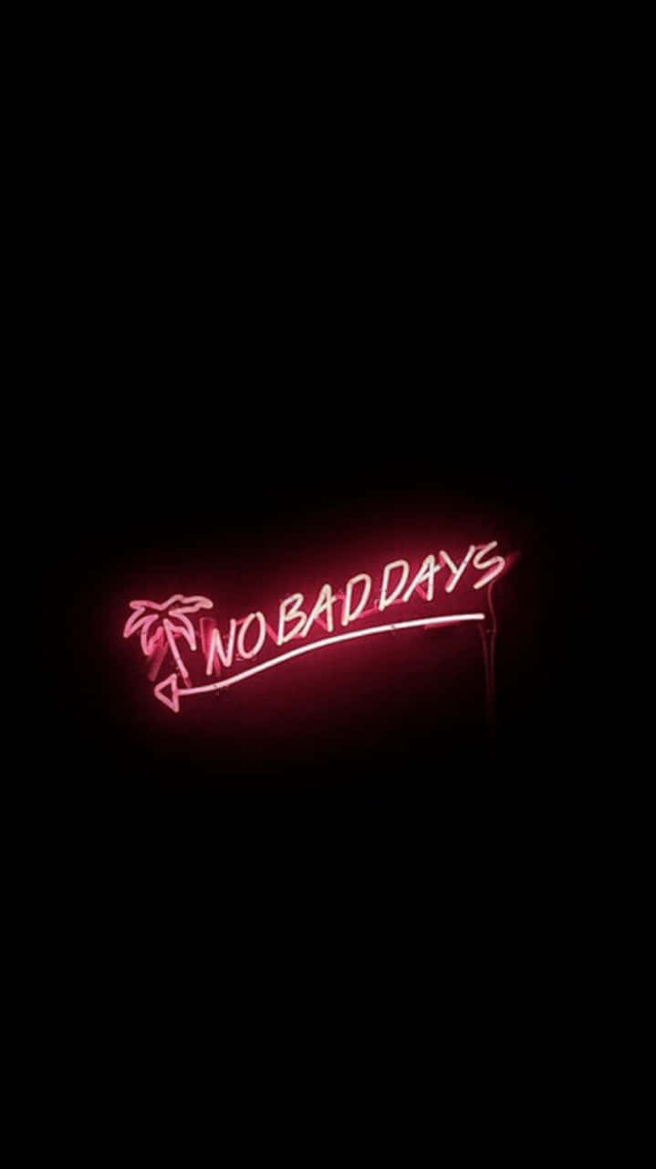NO BAD DAYS, pink neon sign, palm tree, HD Phone Wallpaper