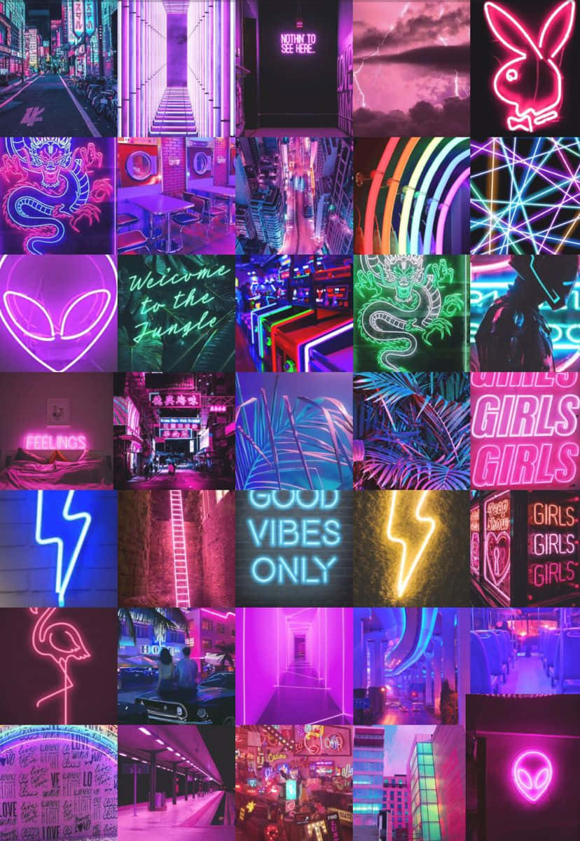 neon lit phone, night sky, electric pink, SD Phone Wallpaper