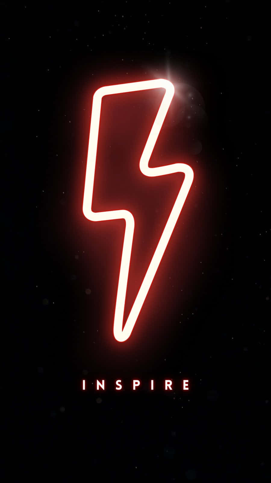 neon aesthetic phone, glowing red neon lightning bolt, starry black background, HD Phone Wallpaper