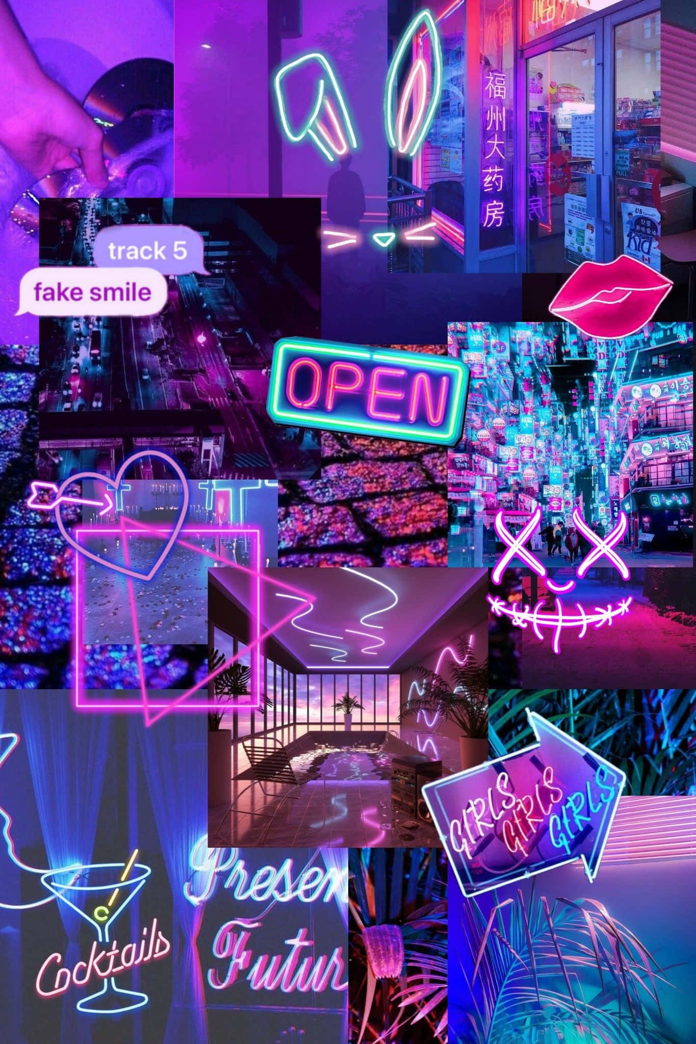 neon aesthetic phone, electric purple, pink, Full HD Phone Wallpaper