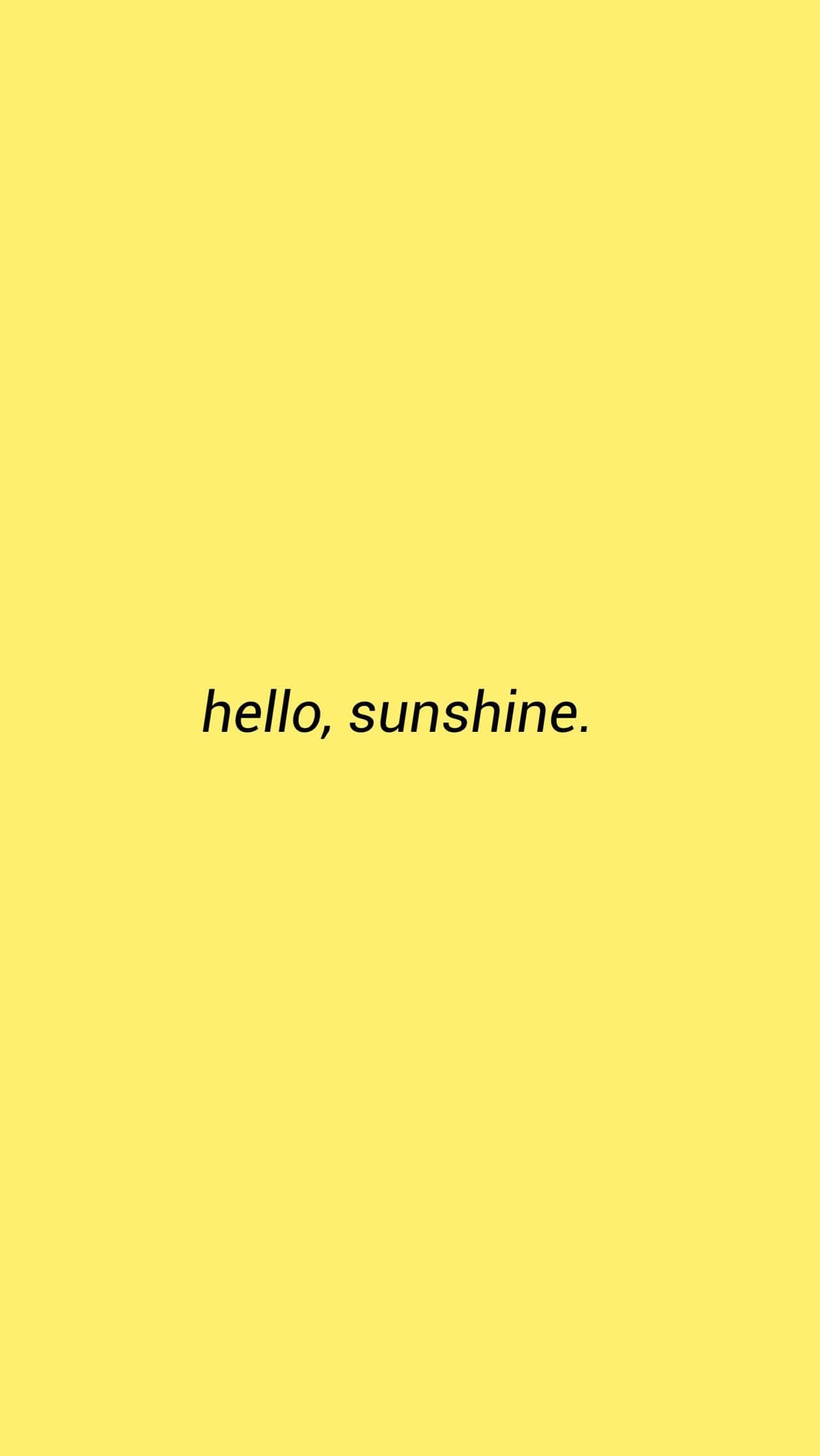 Yellow Aesthetic Phone, hello sunshine, minimalist yellow background, Full HD Phone Wallpaper
