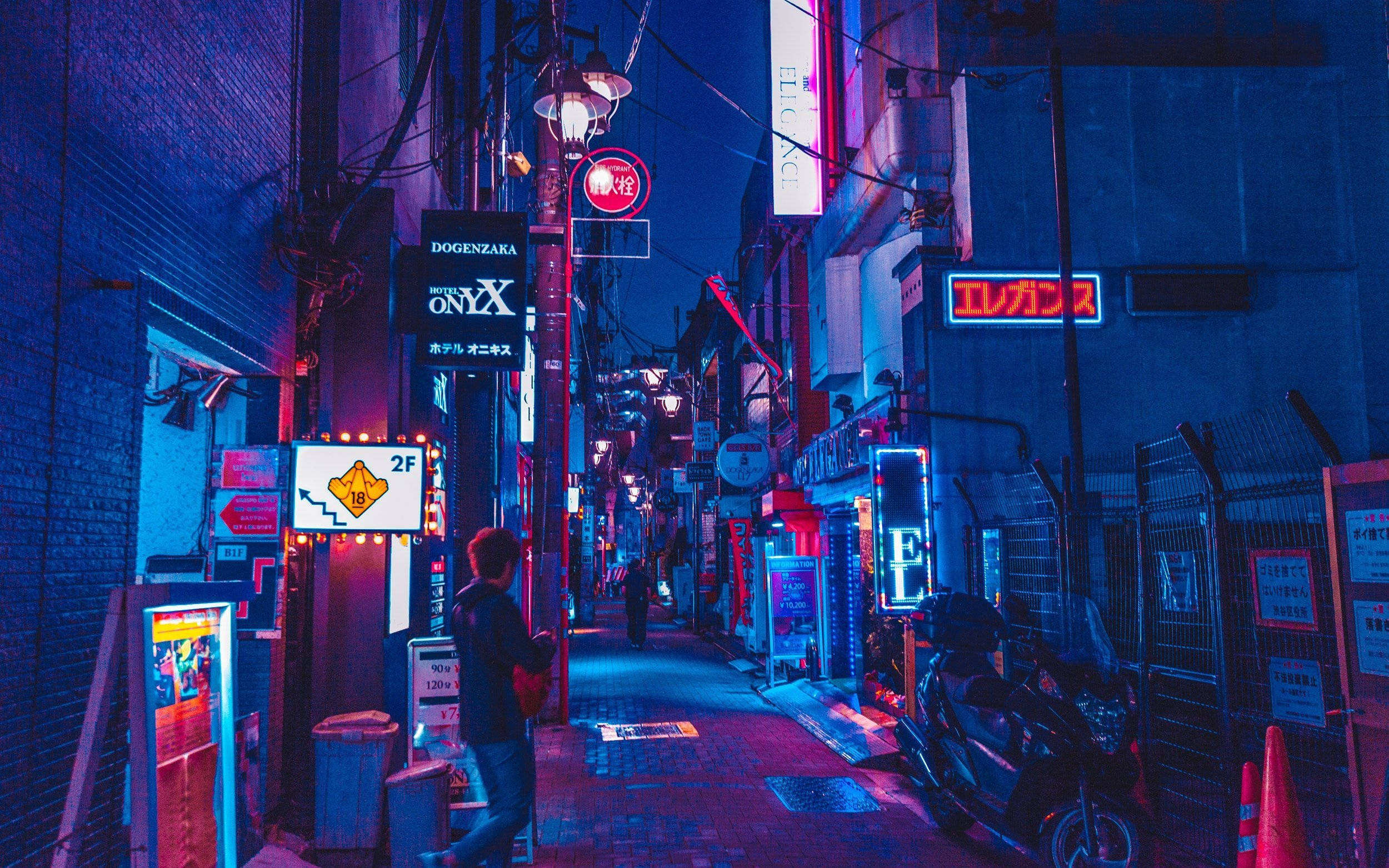 Neon Anime, alley, city, Full HD Desktop Wallpaper