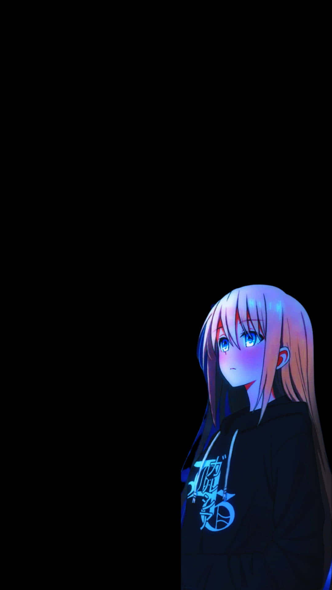 Neon Girl, dark aesthetic, pink hair, Full HD Phone Wallpaper