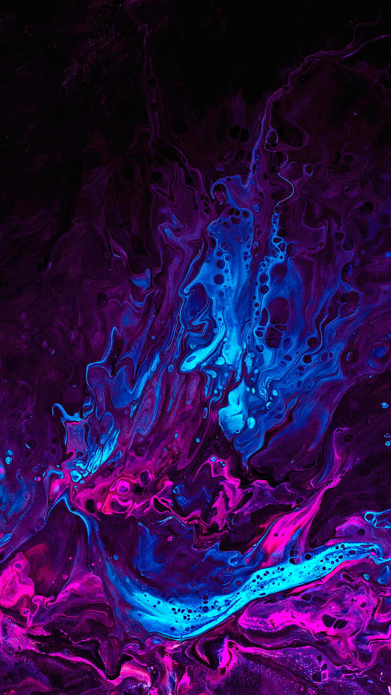 neon blue, magenta, liquid swirls, HD Phone Wallpaper