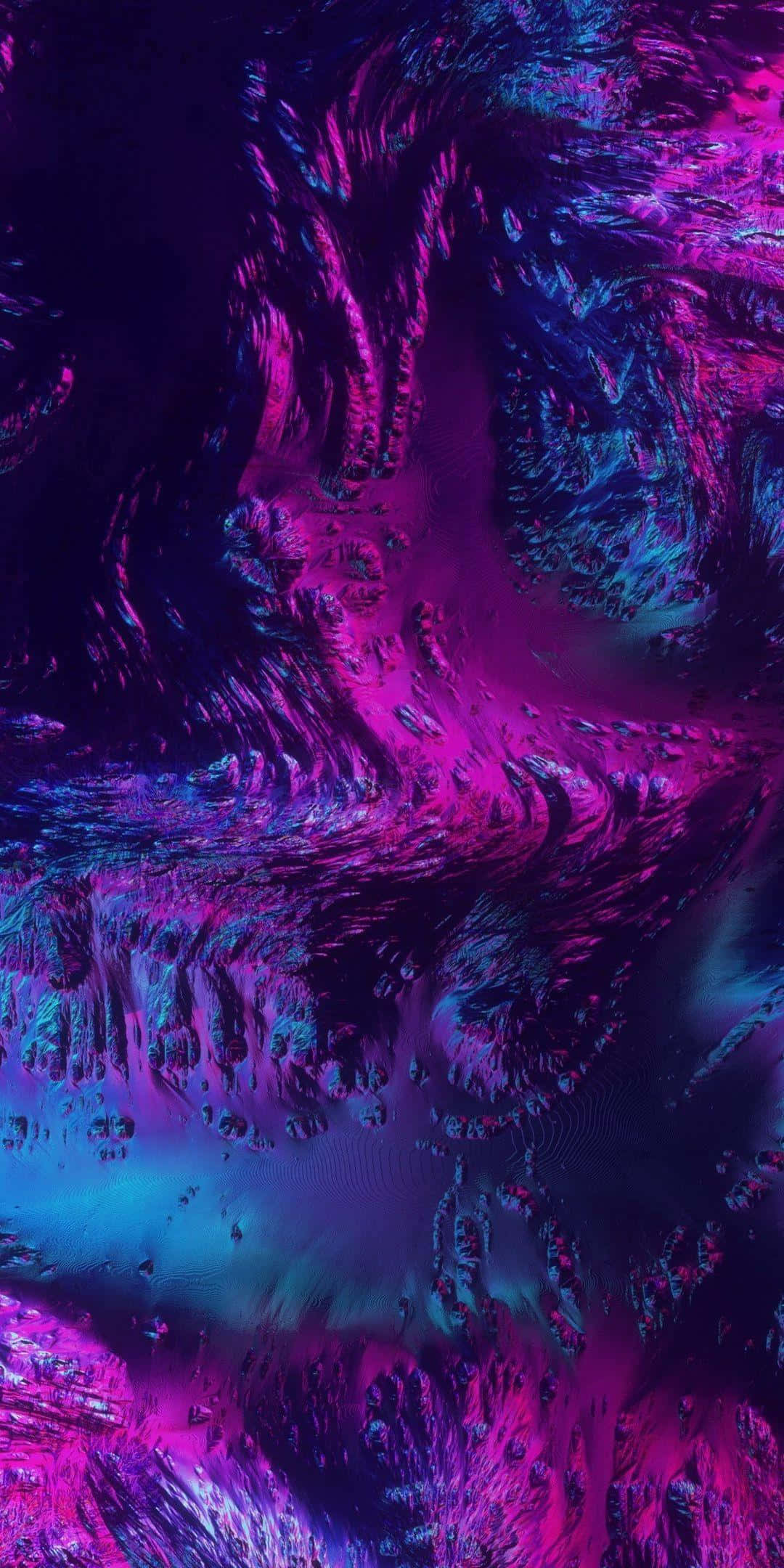 vibrant neon waves, magenta, teal, Full HD Phone Wallpaper