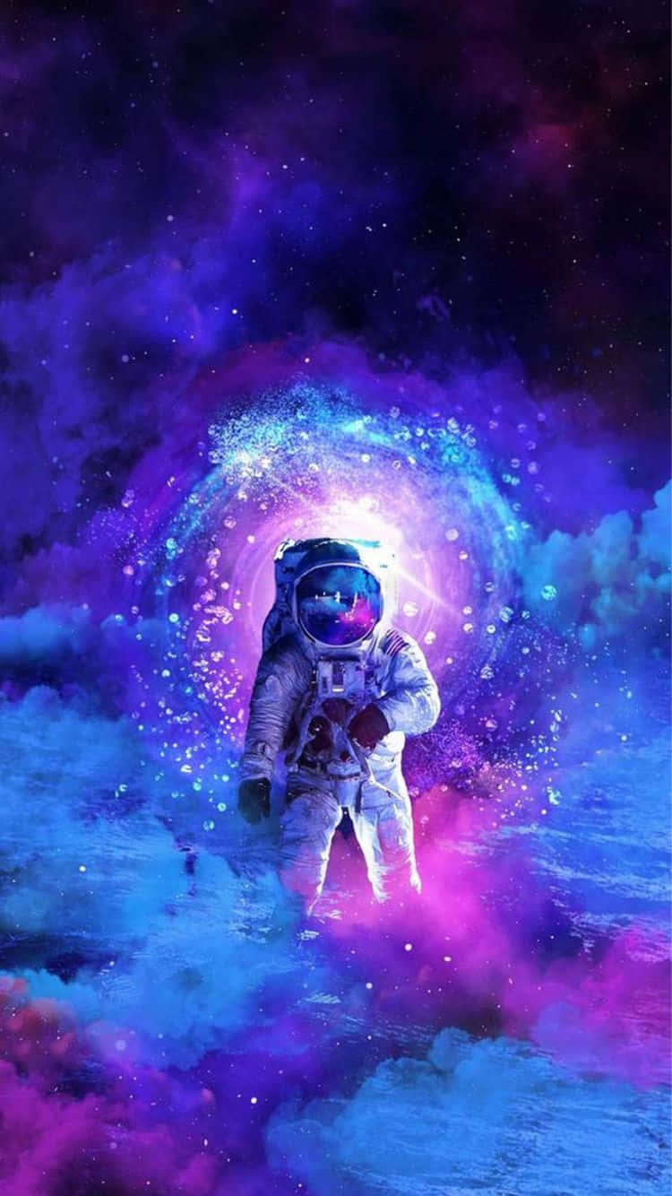 Cosmic Astronaut, white suit, swirling cosmic clouds, HD Phone Wallpaper