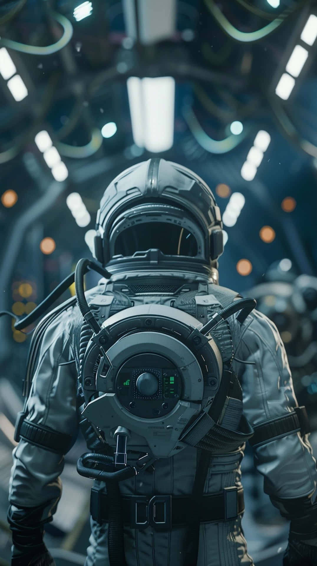astronautin, spaceship cockpit, futuristic spaceship corridor, Full HD Phone Wallpaper