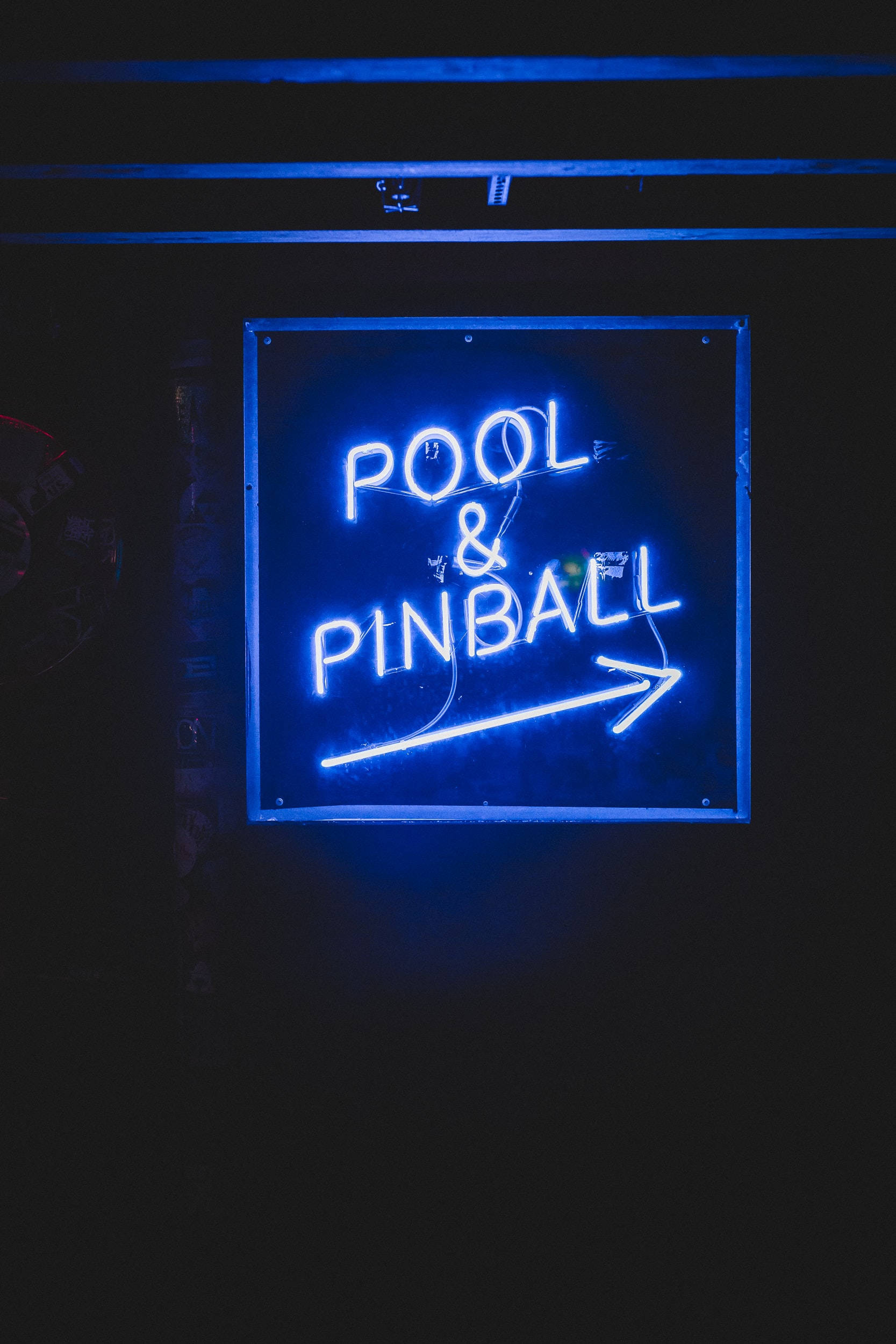 Neon Blue iPhone, Pool & Pinball, glowing blue neon sign, Full HD Phone Wallpaper