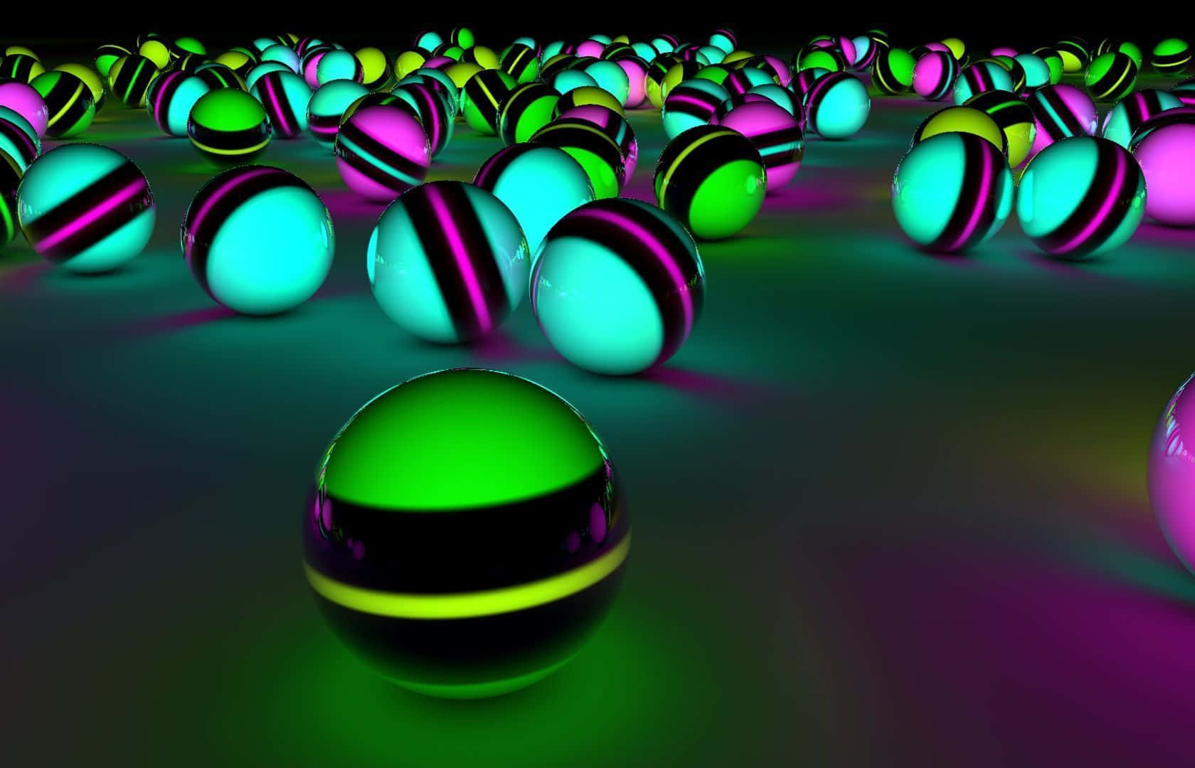 Neon Colors, glowing neon spheres, black stripes, HD Desktop Wallpaper