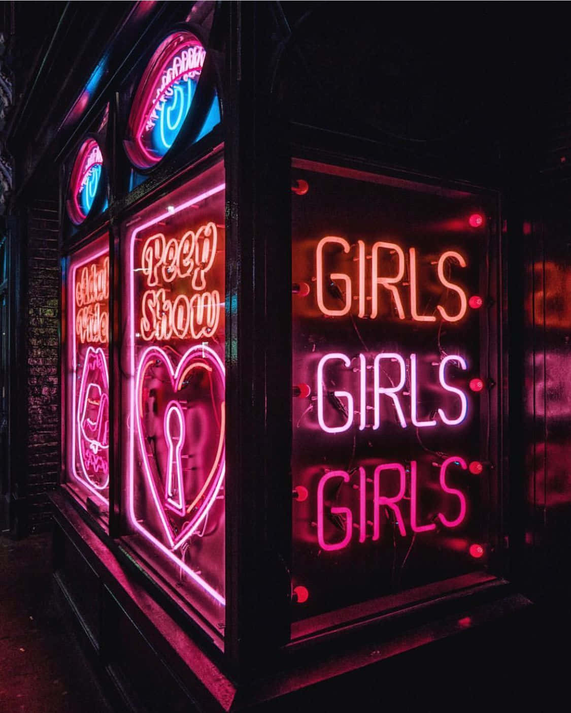 Aesthetic Grunge Pink Neon Girls Club Signs, pink neon signs, red neon signs, HD Phone Wallpaper
