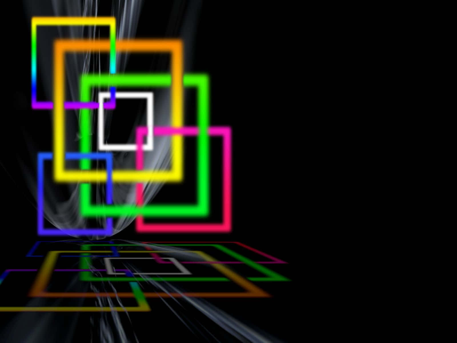 Neon Colors, Vibrant glowing squares, black background, HD Desktop Wallpaper