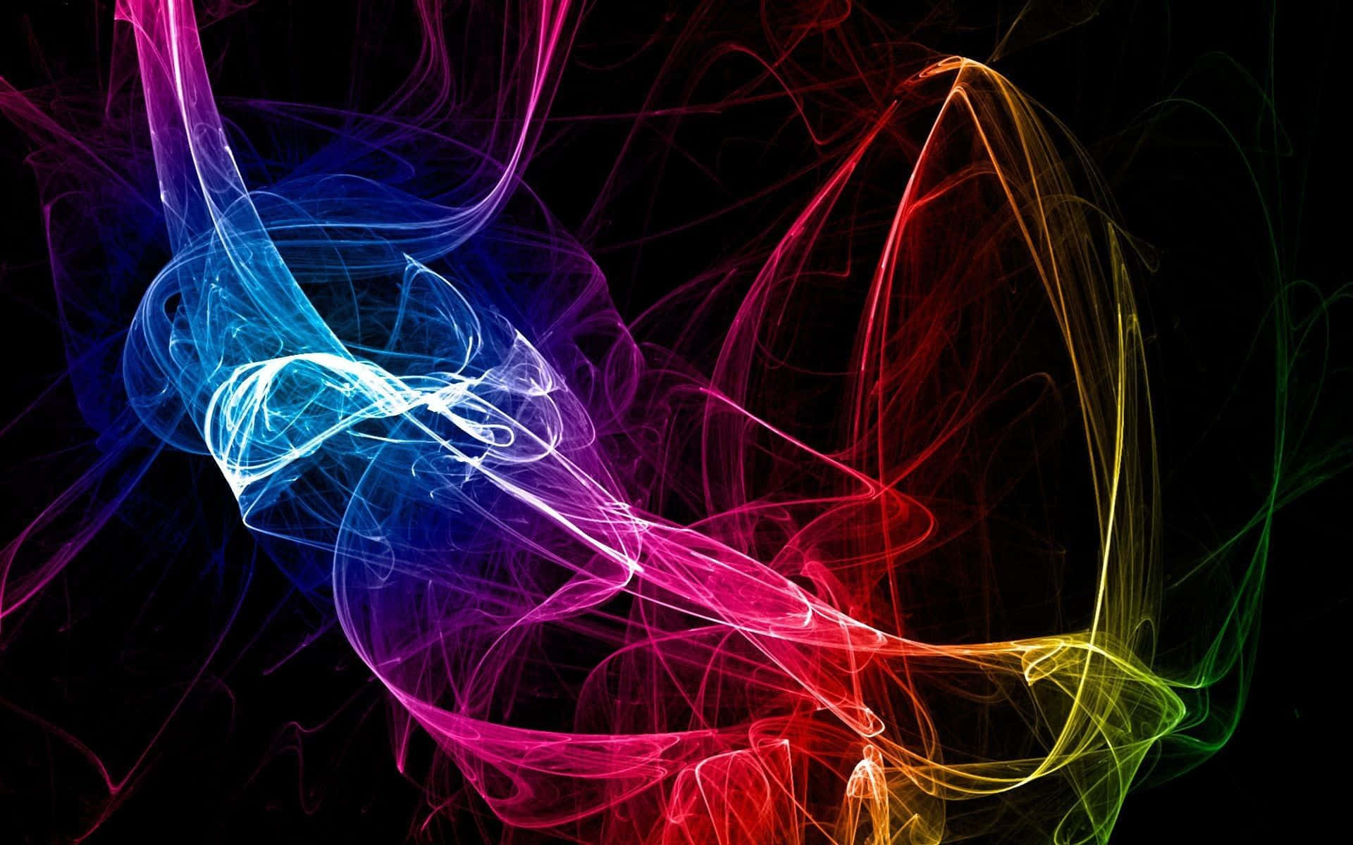 Neon Colors, neon-colored smoke, black background, Full HD Desktop Wallpaper