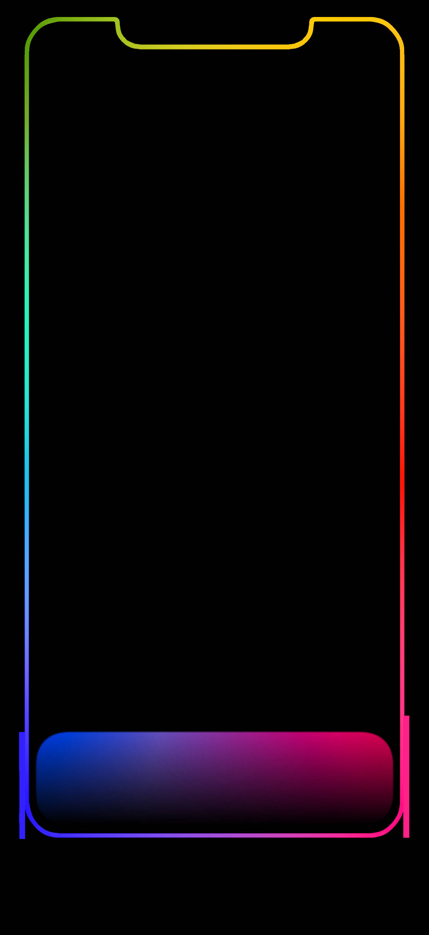 iPhone, rainbow gradient, black background, 2K Phone Wallpaper