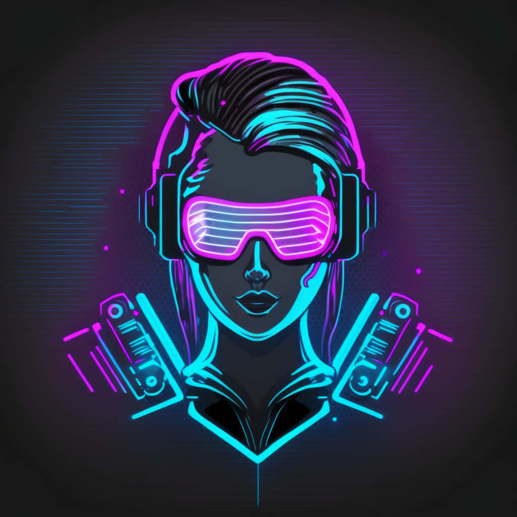 cyberpunk, neon pink, neon blue, SD Desktop Wallpaper
