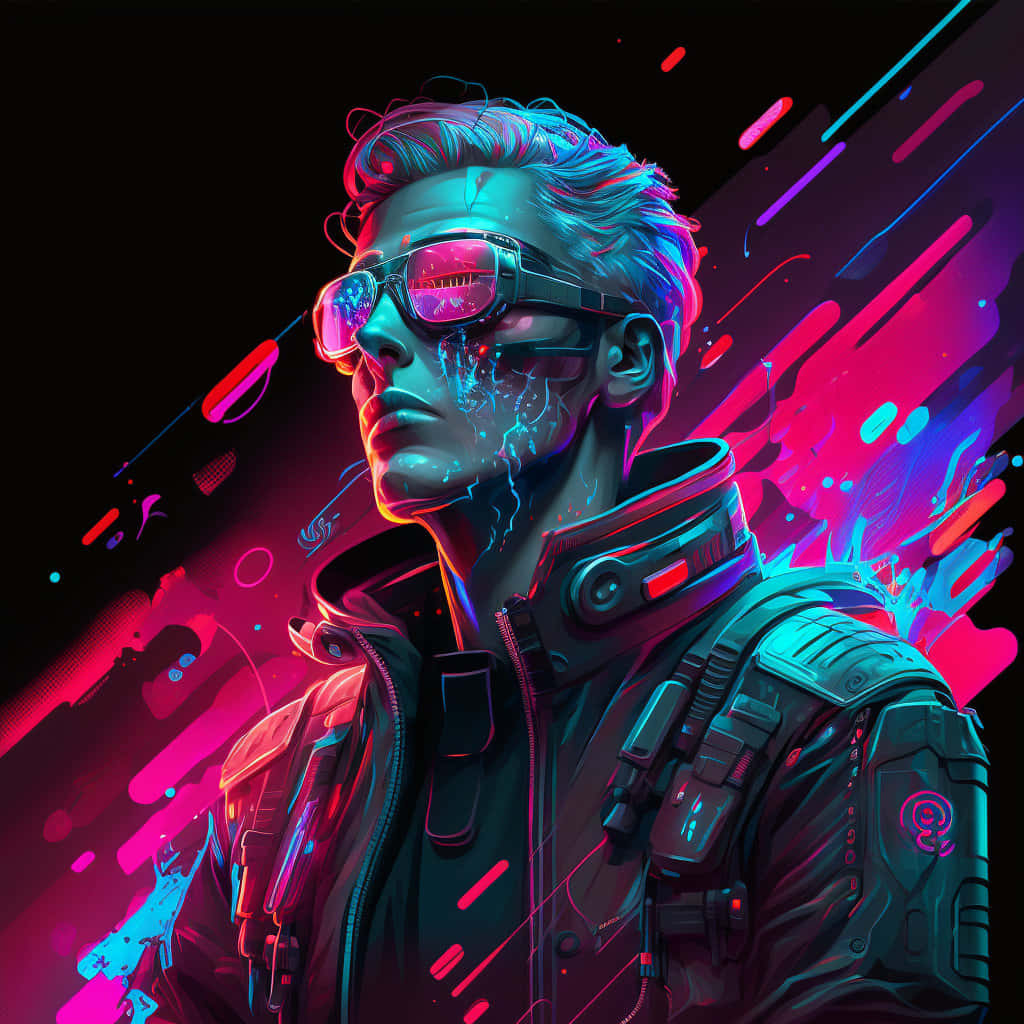 cyberpunk, neon sunglasses, futuristic gear, SD Desktop Wallpaper