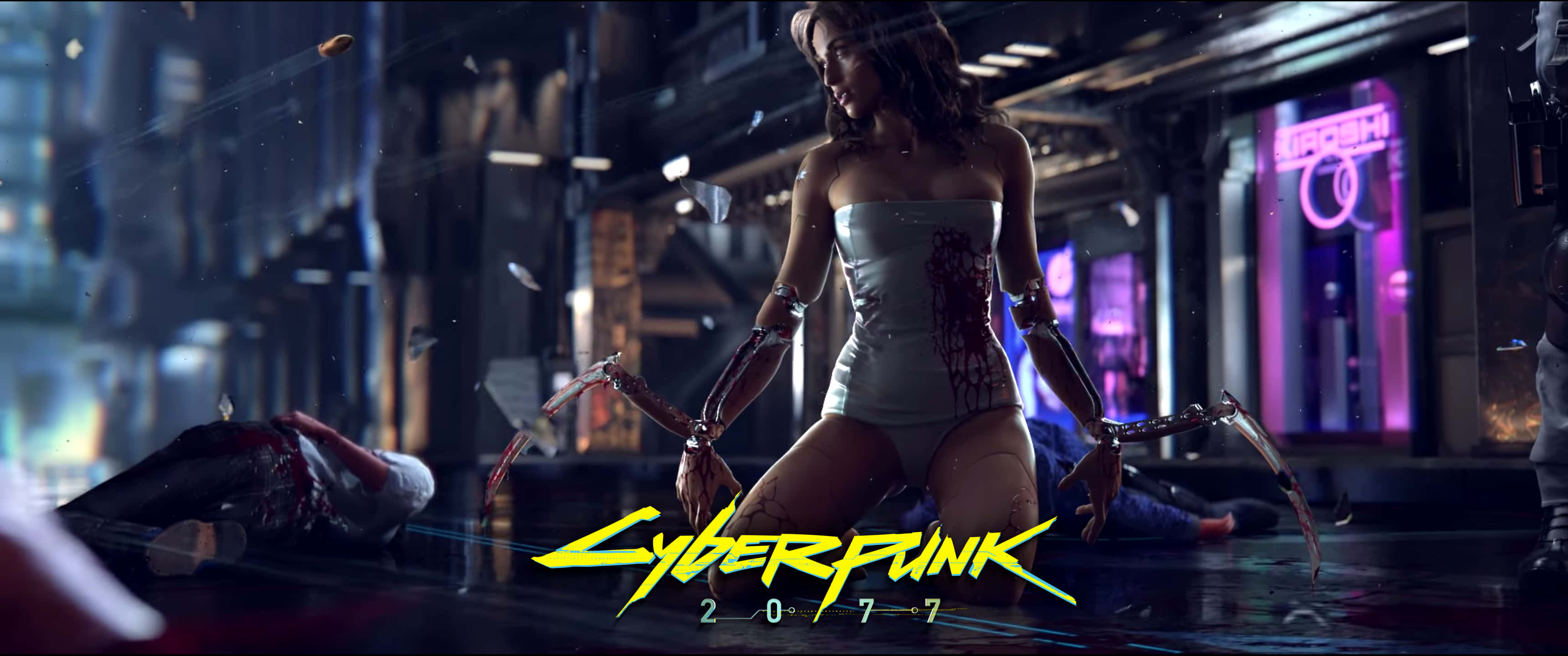 cyberpunk, femme fatale, mechanical arms, 2K Desktop Wallpaper