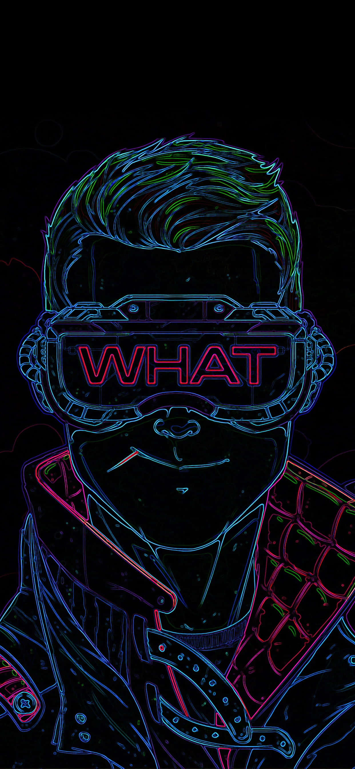 Cyberpunk Neon Portrait, neon-lit, futuristic goggles, 2K Phone Wallpaper
