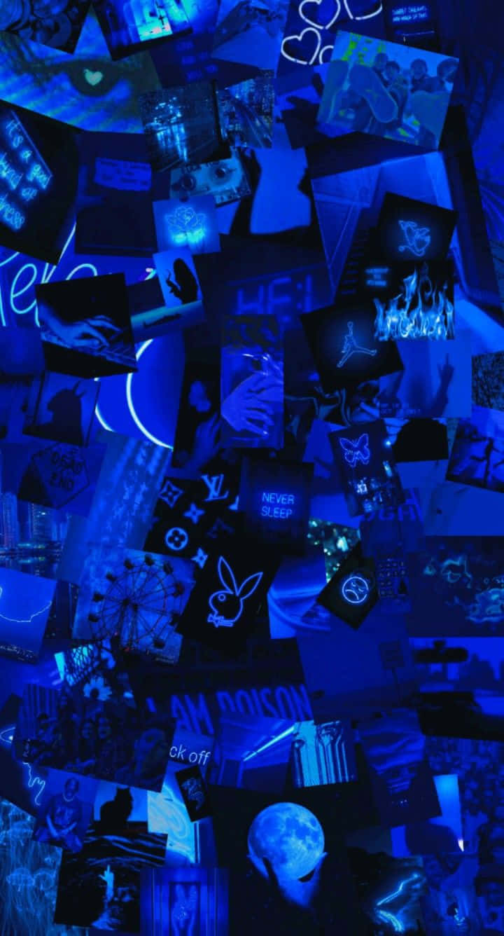 blue neon aesthetic, glowing text, neon graphics, HD Phone Wallpaper