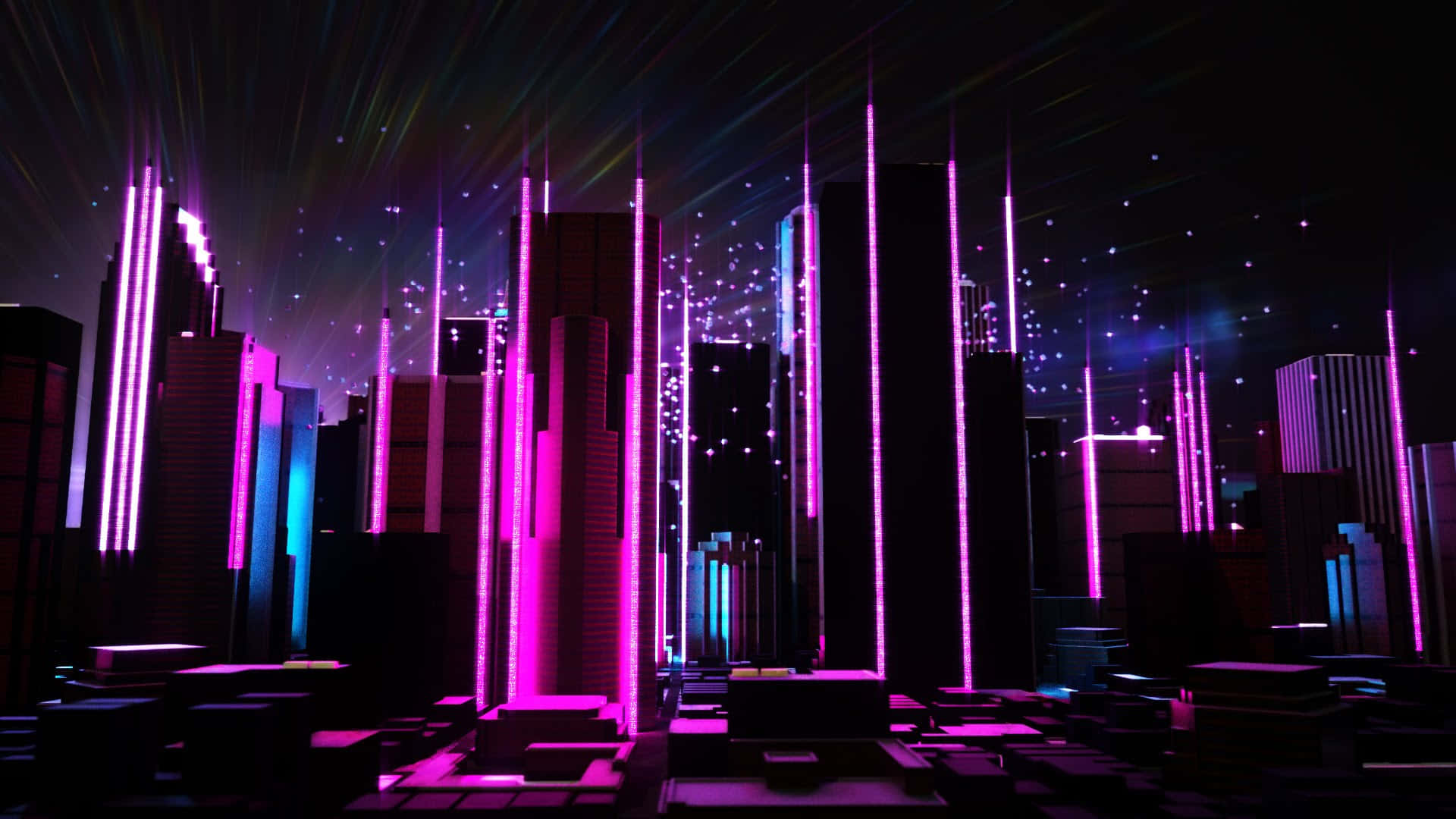 Neon Future, cityscape, night, Full HD Desktop Wallpaper