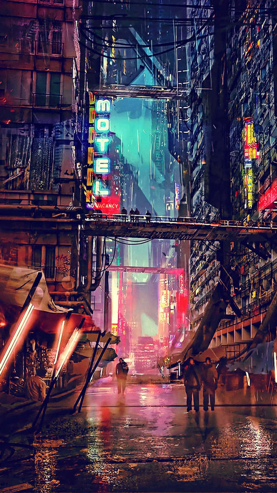 Neon Future, cyberpunk city, neon-lit alleyway, HD Phone Wallpaper