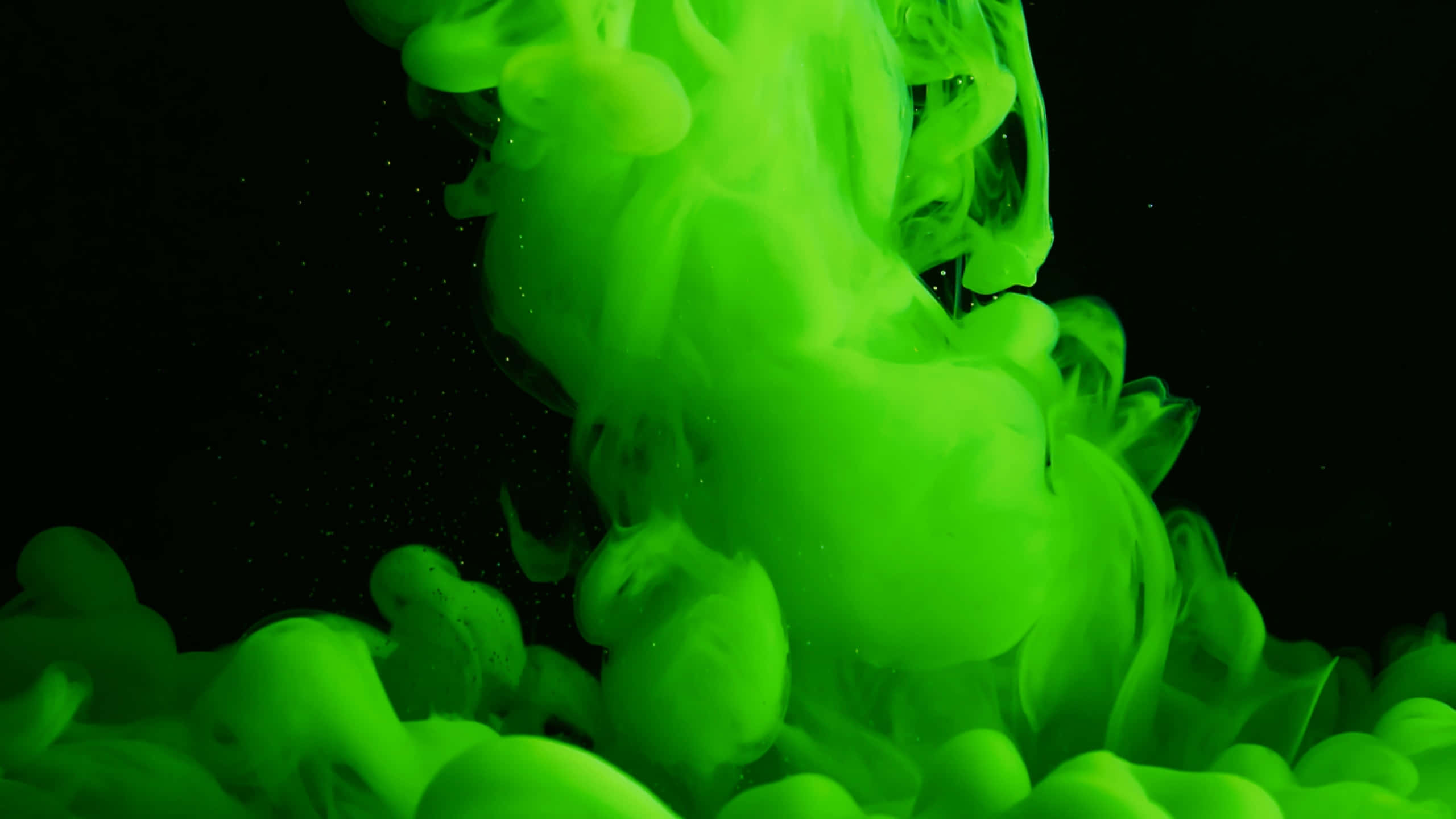 neon green, ink, billows, 2K Desktop Wallpaper