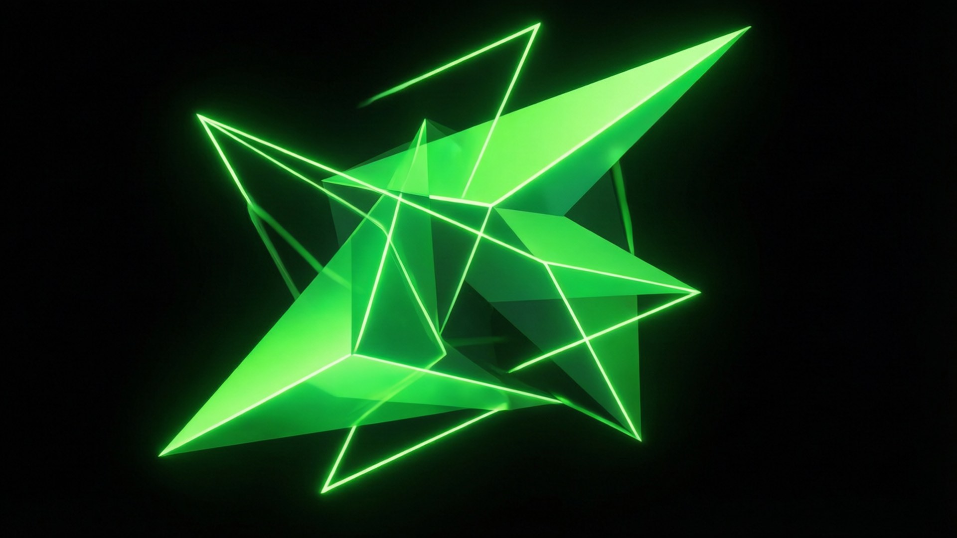 neon green, geometric starburst, sharp facets, Full HD Desktop Wallpaper