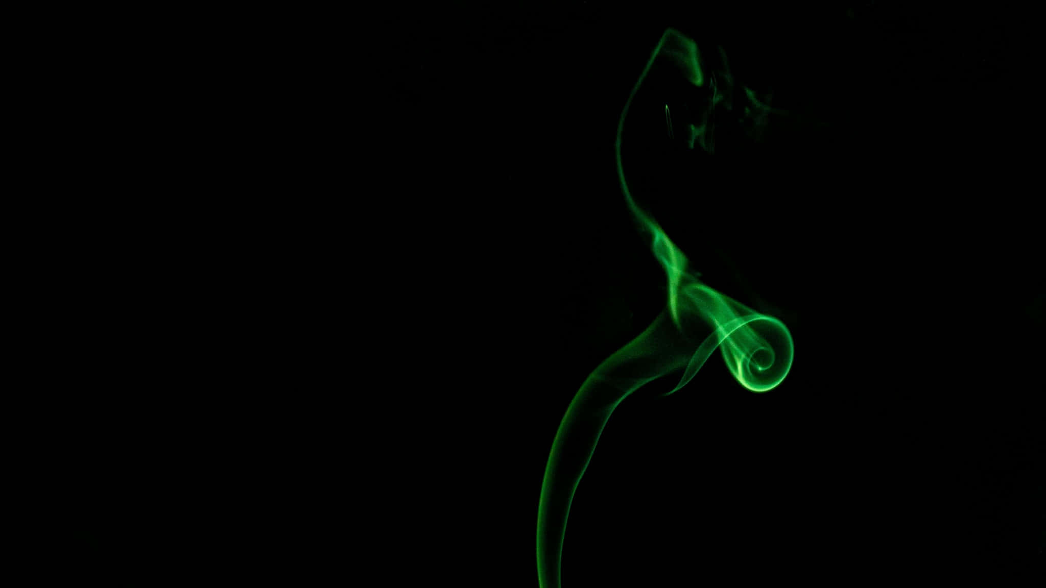 green smoke, glowing green, black background, Full HD Desktop Wallpaper