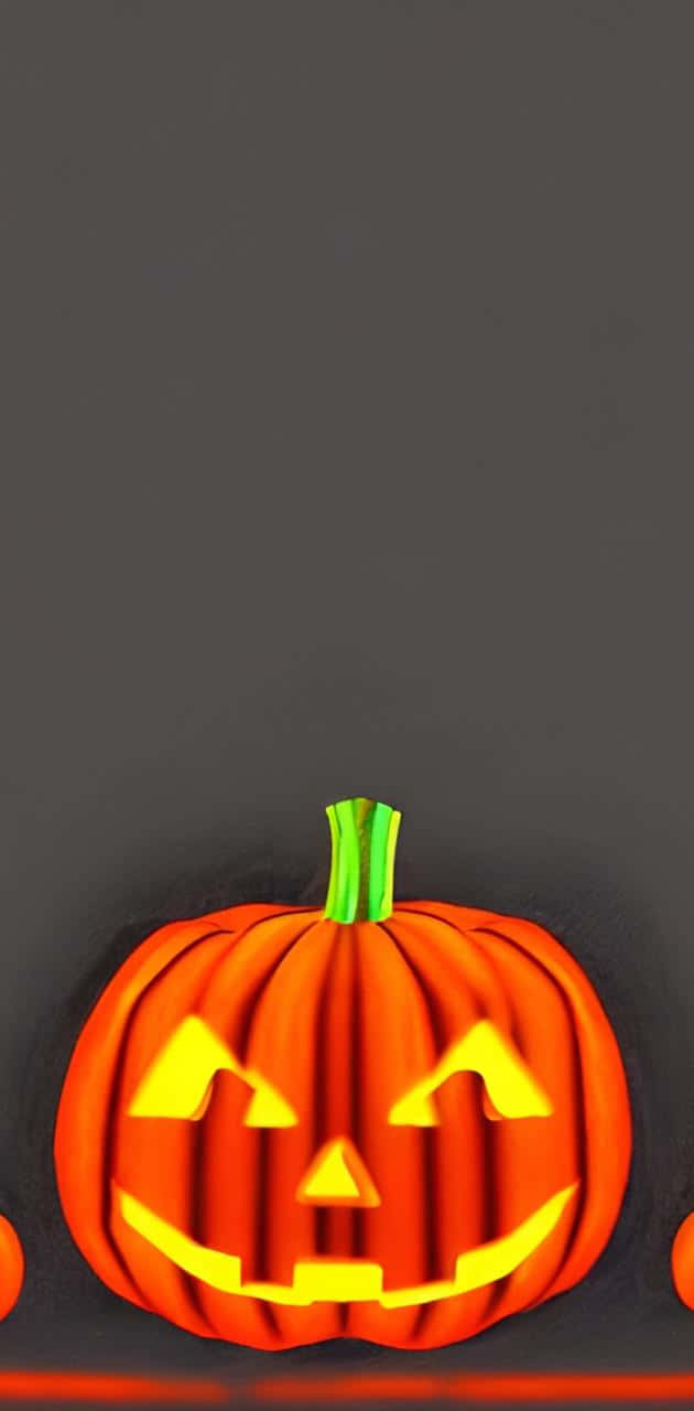 Neon Halloween, glowing jack-o'-lantern, wide grin, HD Phone Wallpaper