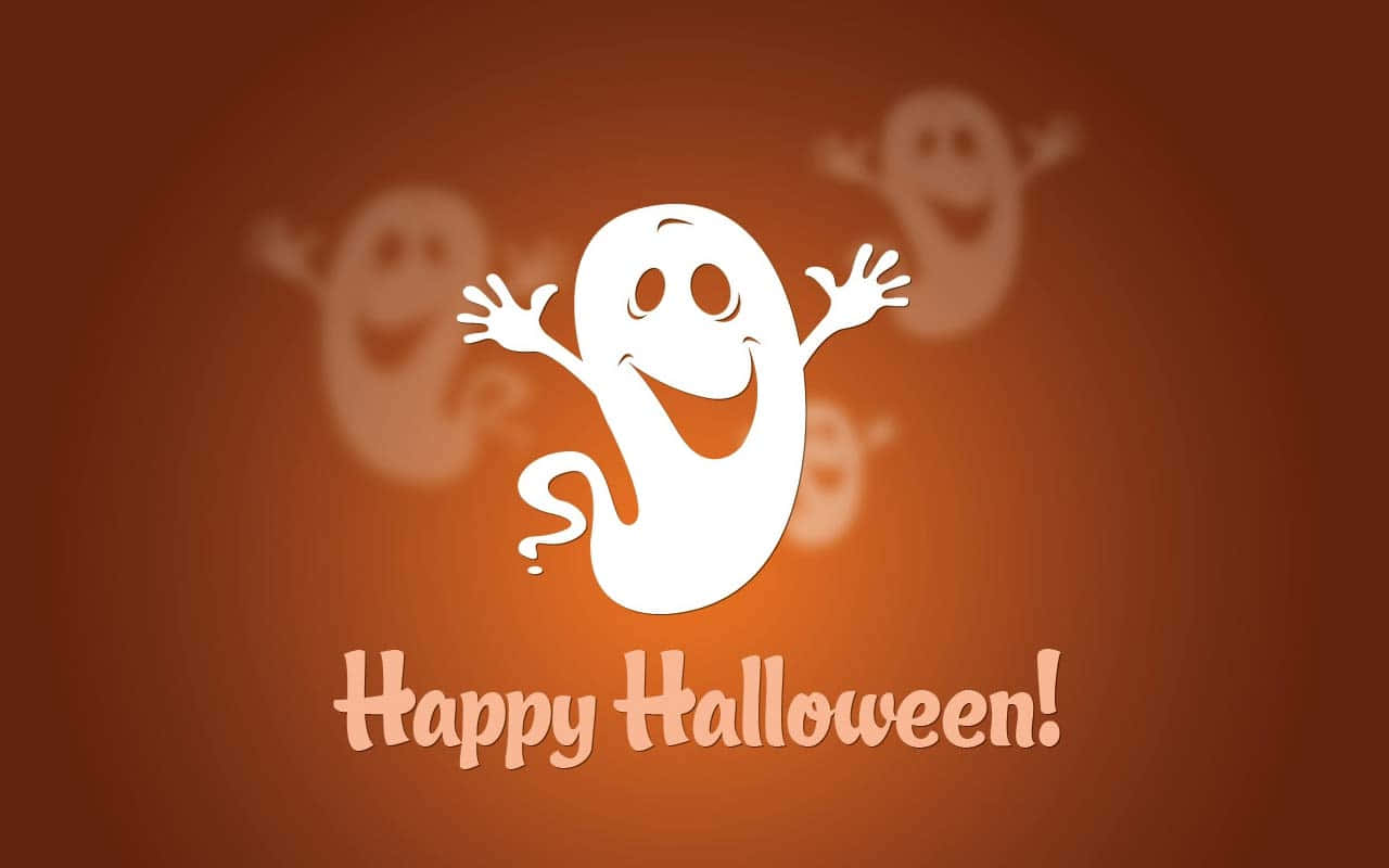 Halloween demon, full moon night sky, white cartoon ghost, HD Desktop Wallpaper