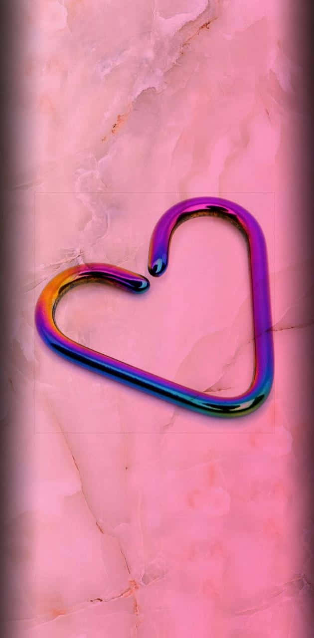Neon Heart, rainbow, metal, HD Phone Wallpaper