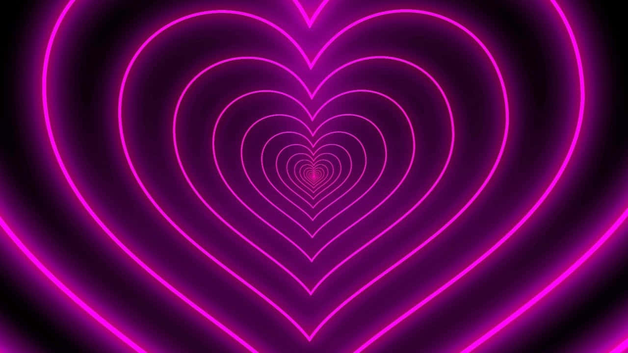 Neon Heart, neon pink, heart shapes, HD Desktop Wallpaper