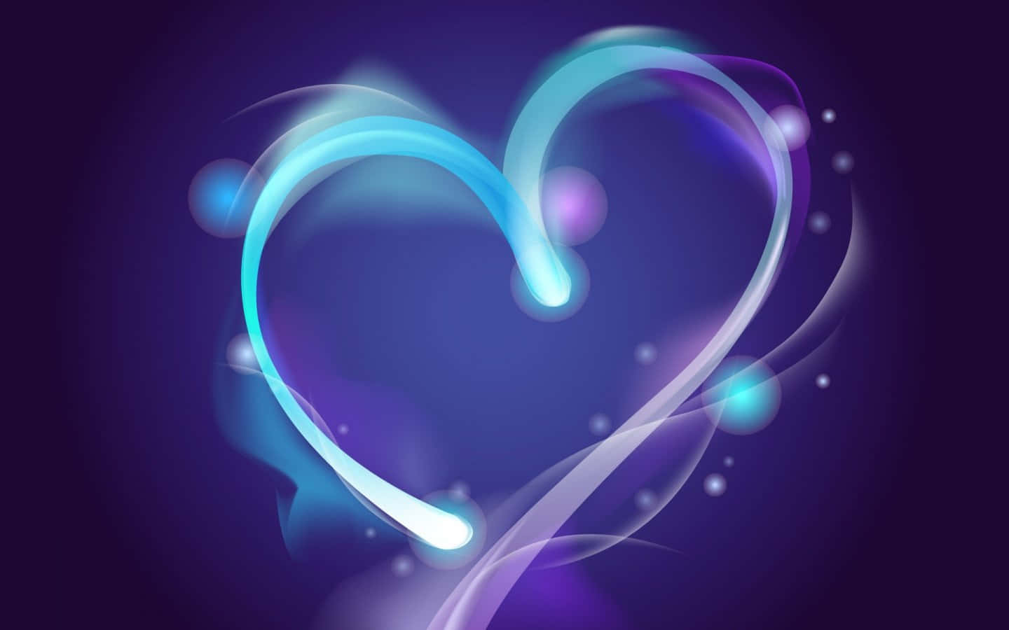 Neon Heart, blue neon, glowing neon heart, HD Desktop Wallpaper